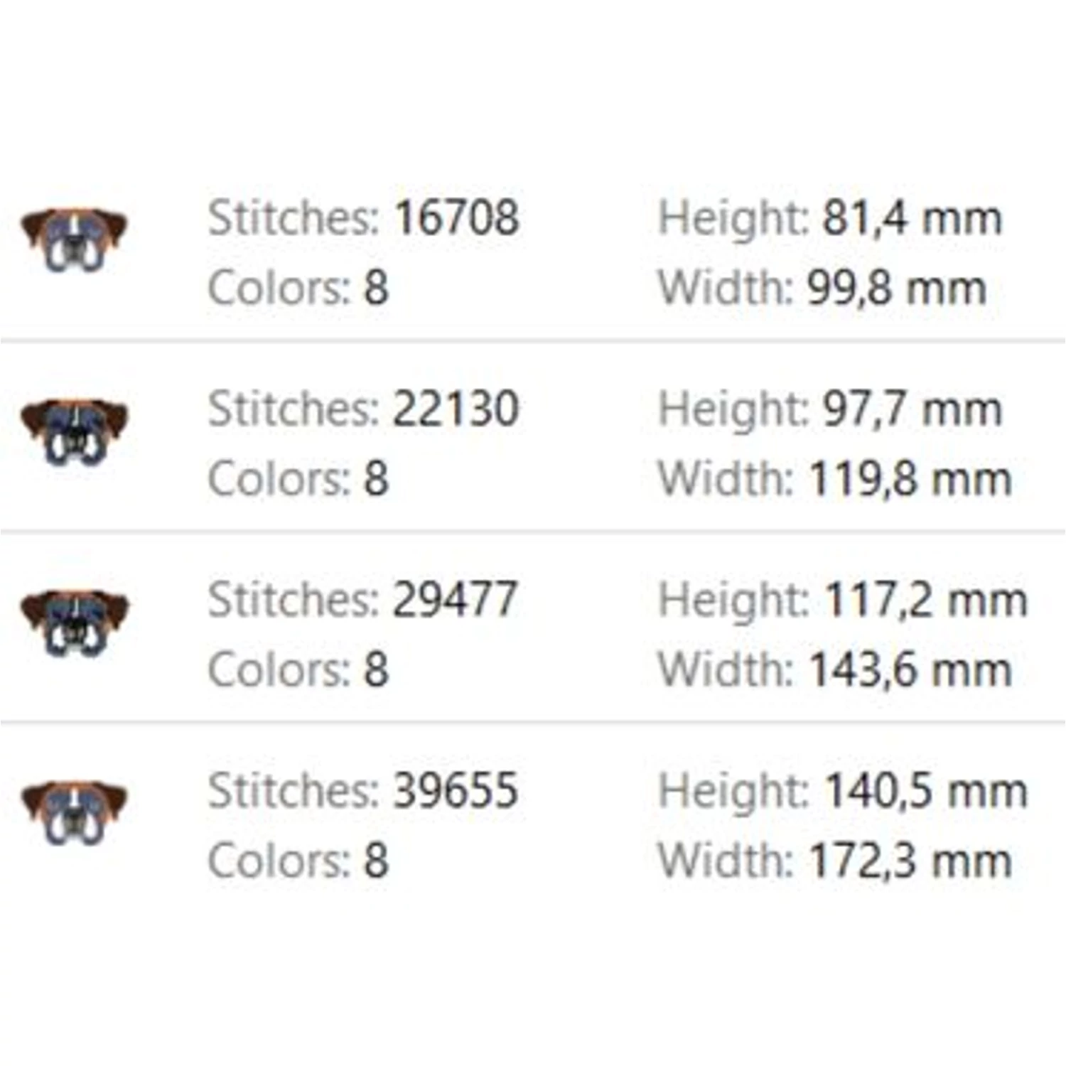 Boxer head embroidery machine design