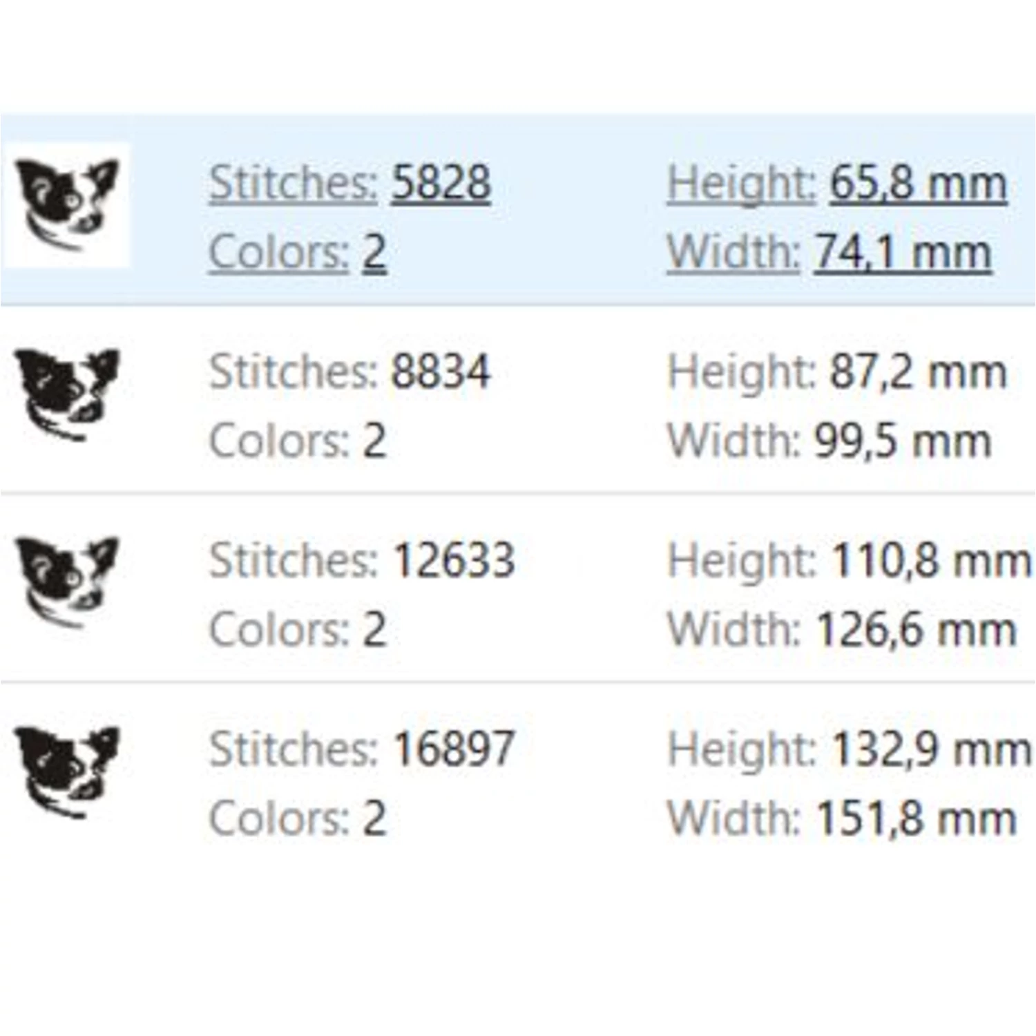 Chihuahua embroidery