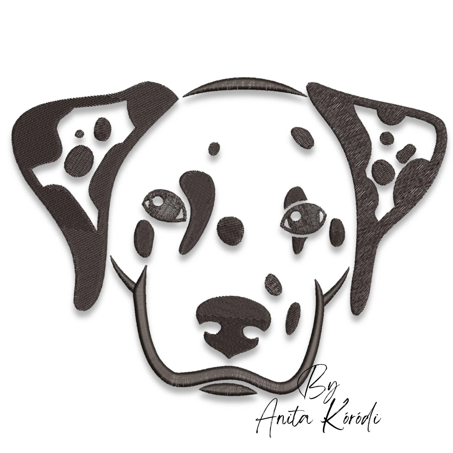 dalmatian dog face embroidery design dog portrait embroidery pattern