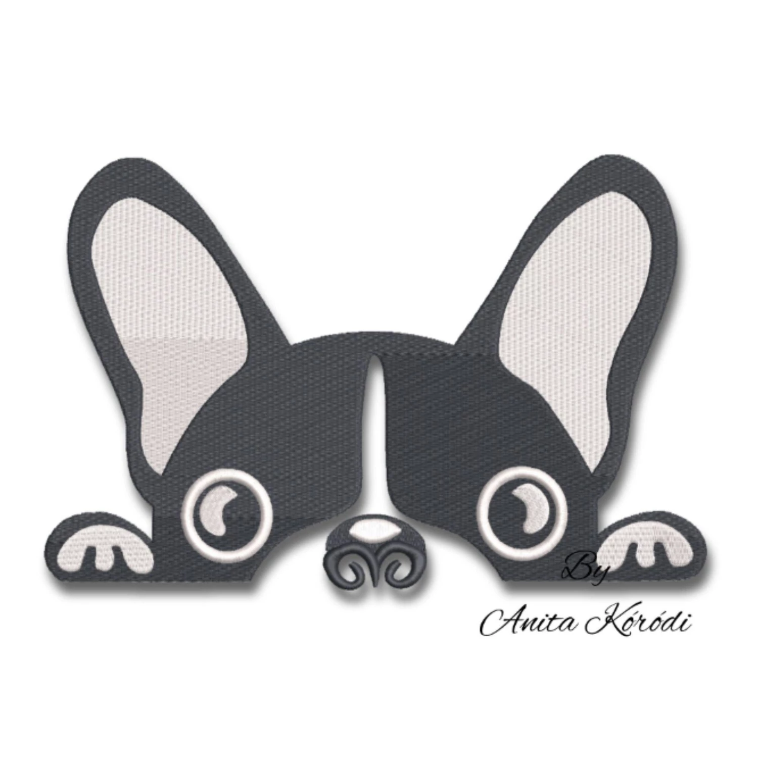 french bulldog embroidery cute dog design