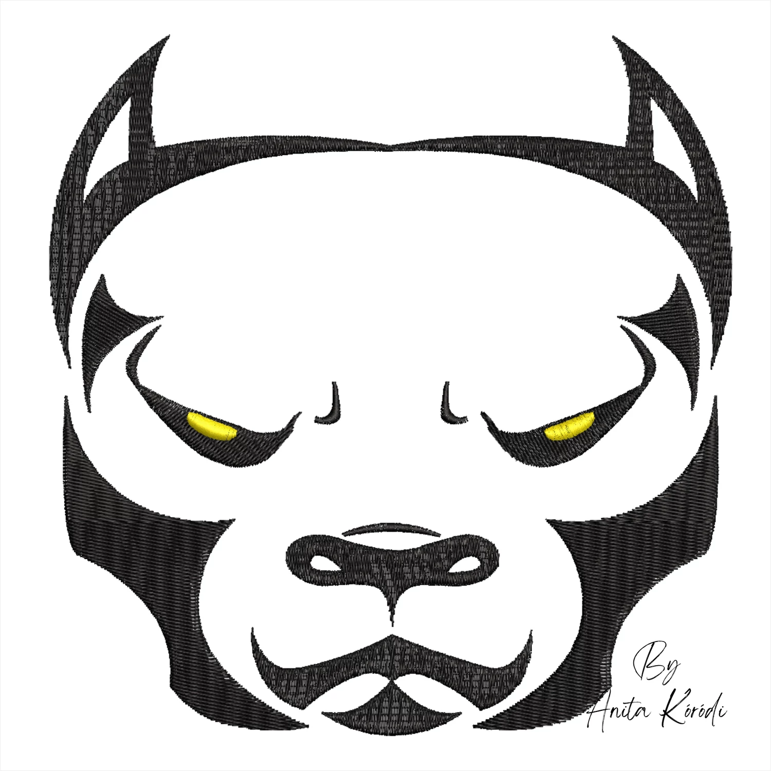 Pit Bull dog face embroidery design machine embroidery file