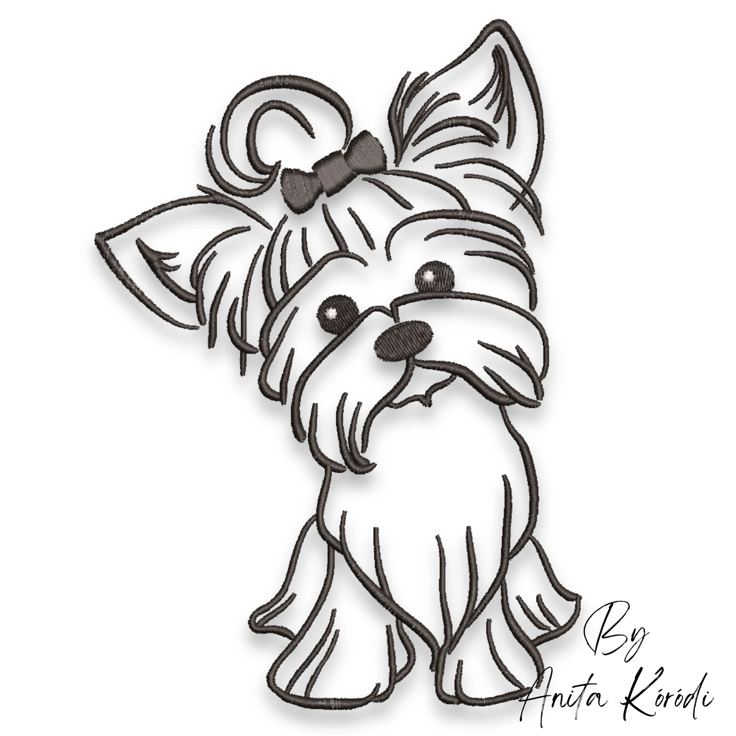 Yorkshire Terrier outline machine embroidery design