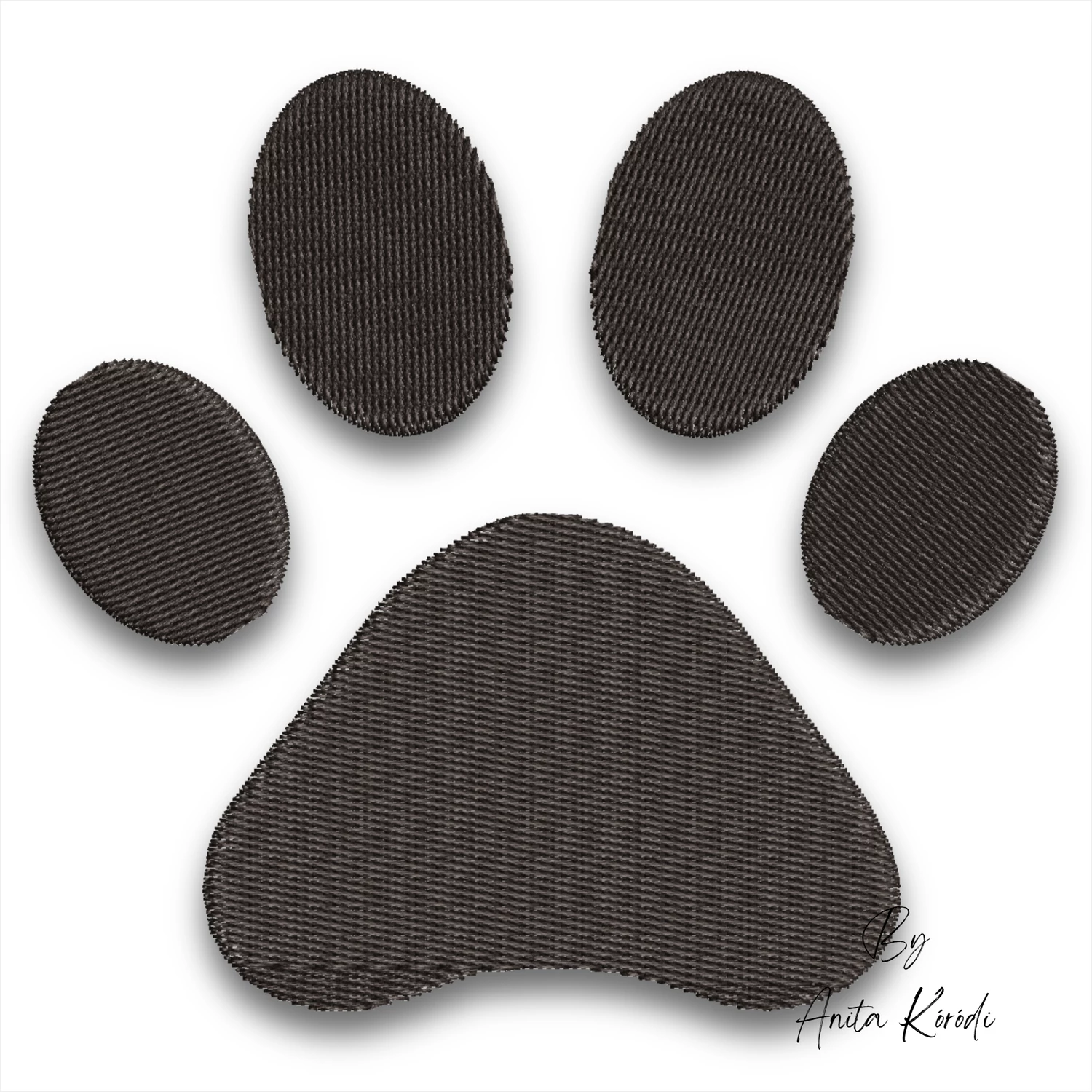 Paw print embroidery design dog paw machine embroidery file