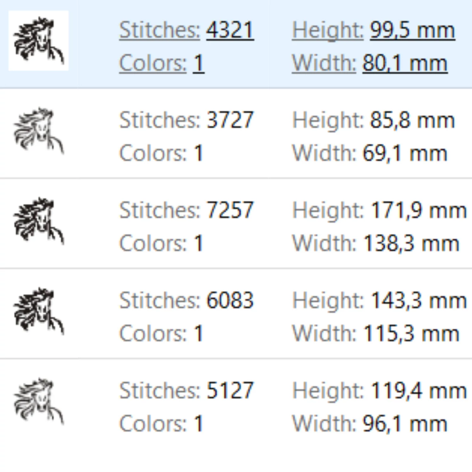 Horse head line art machine embroidery design