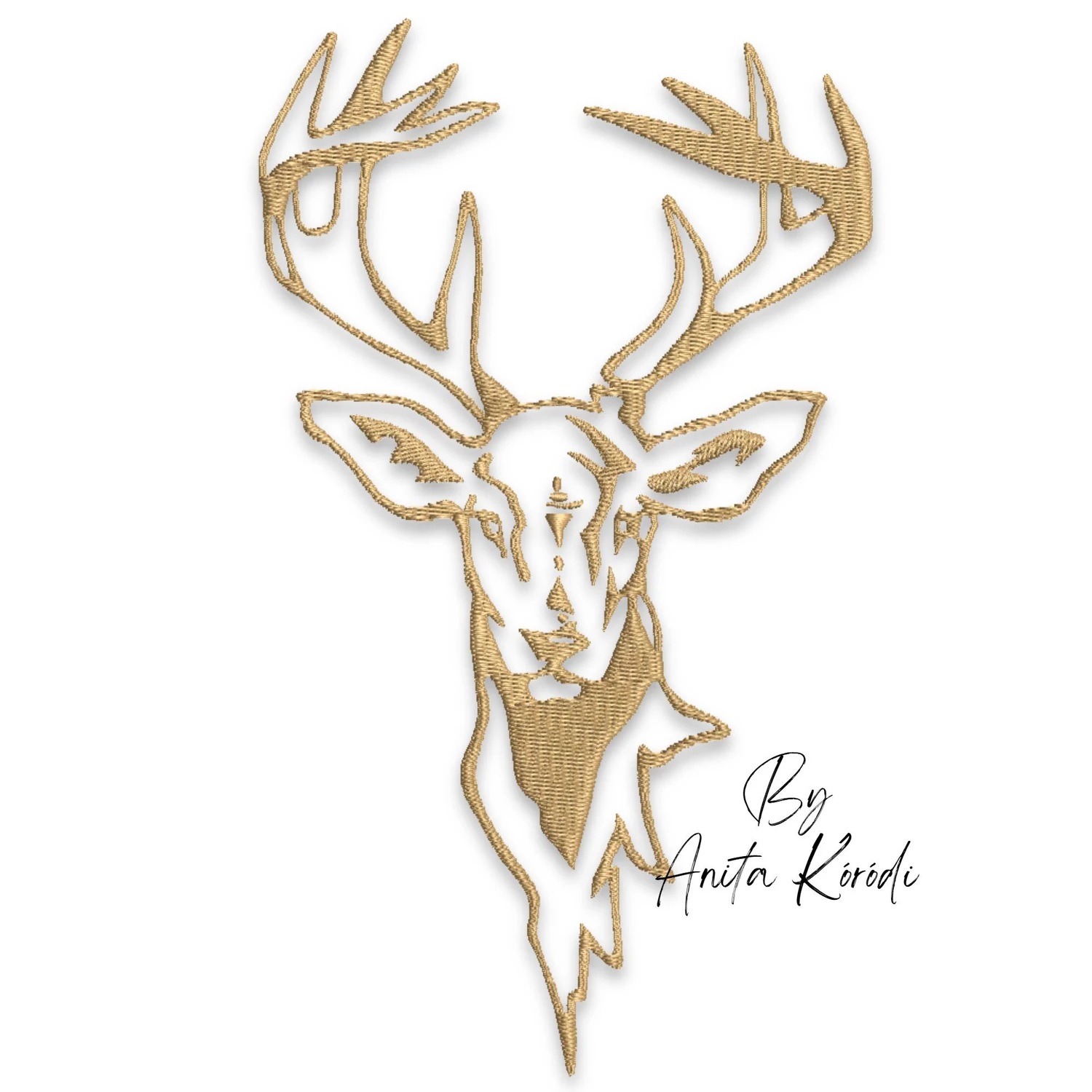 deer skull embroidery design stag skull with antlers machine embroidery pattern
