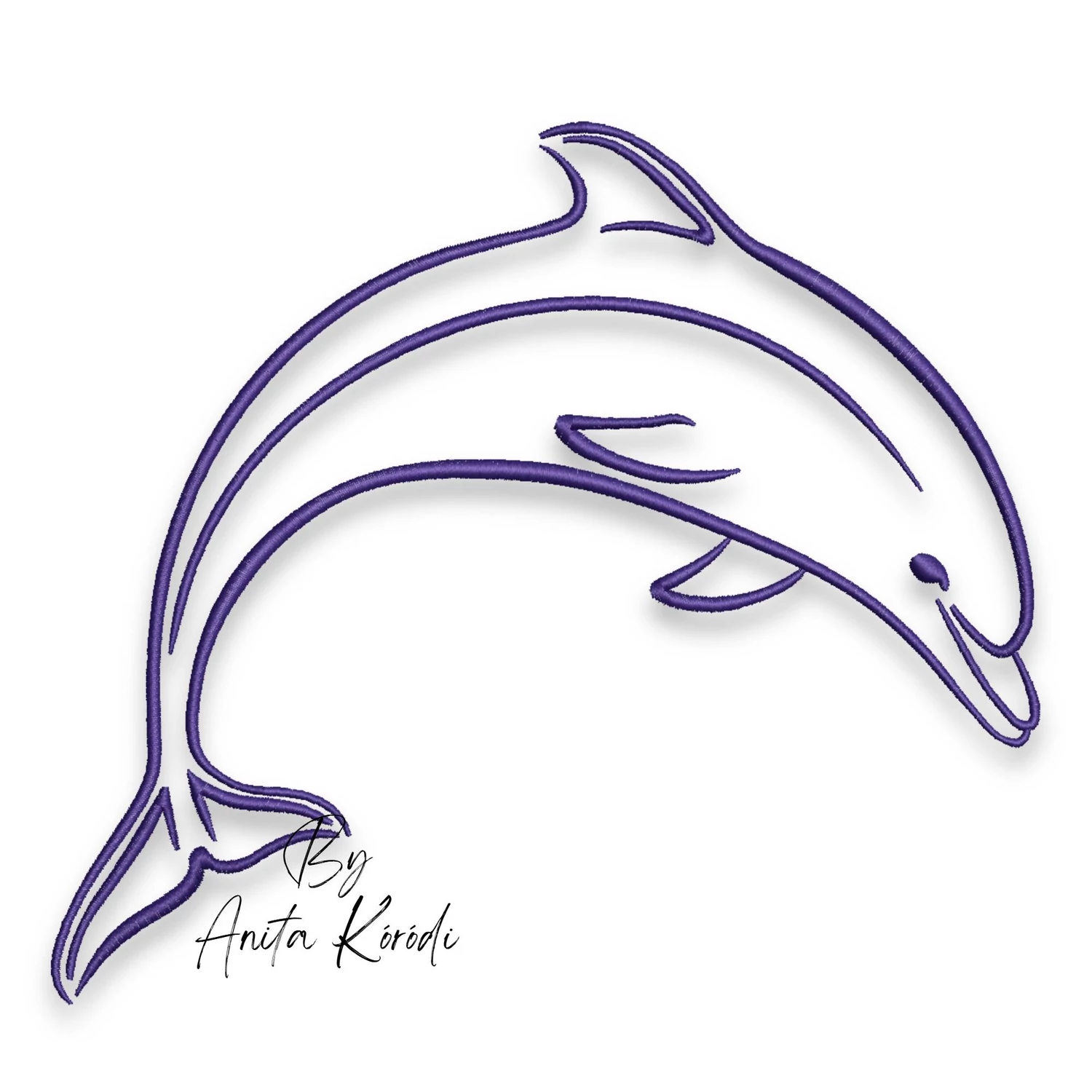 dolphin embroidery design ocean animal machine embroidery pattern