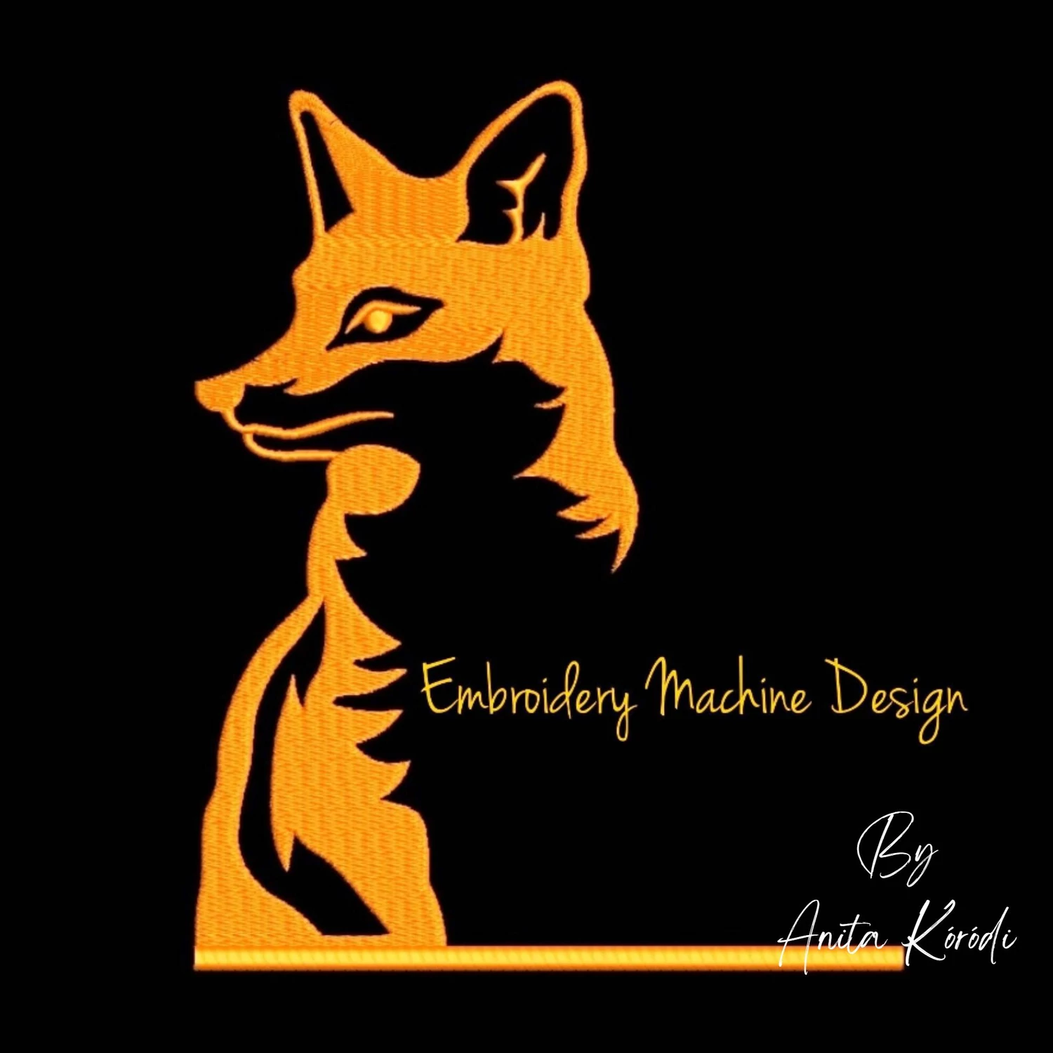 fox embroidery design minimalist silhouette