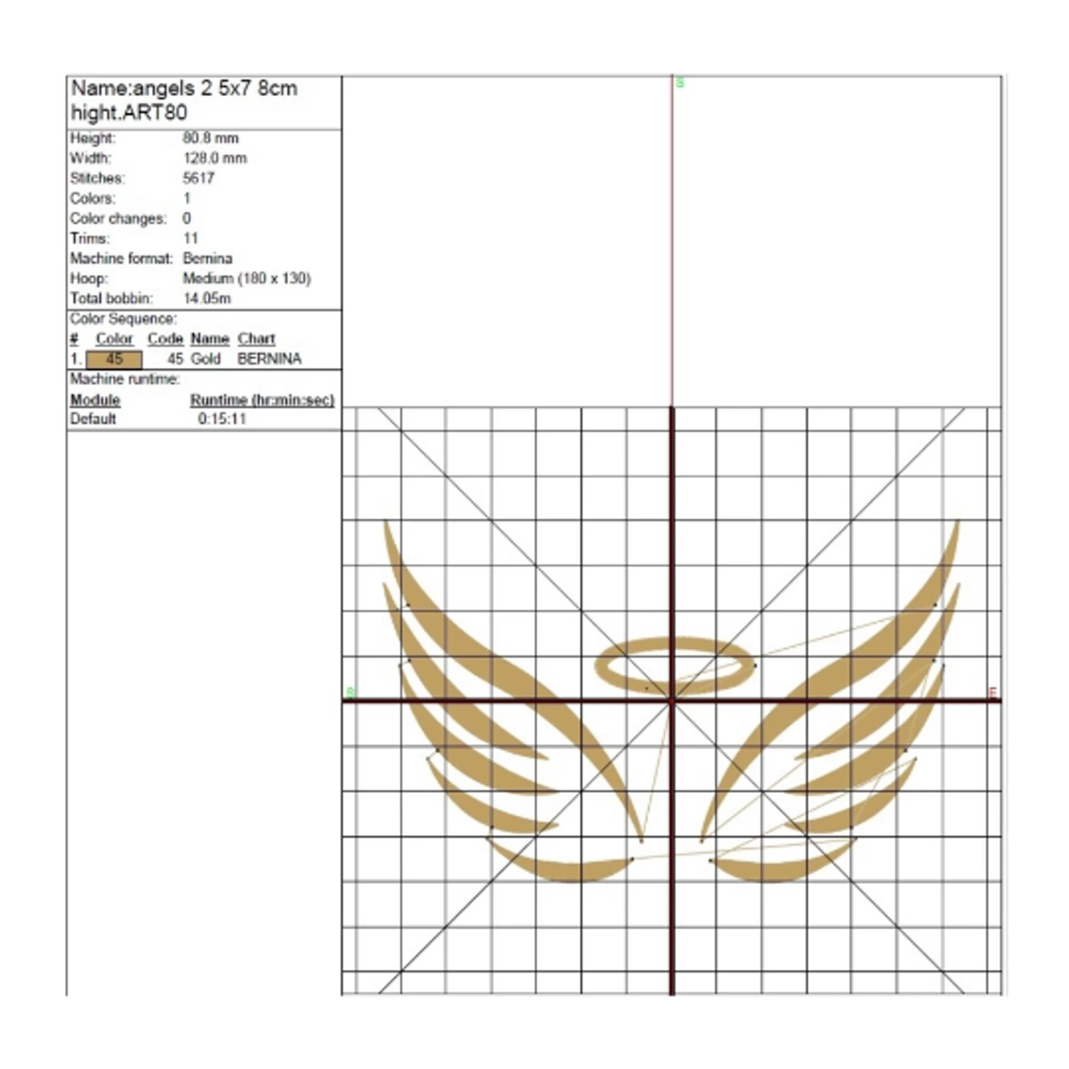 Angel wings embroidery