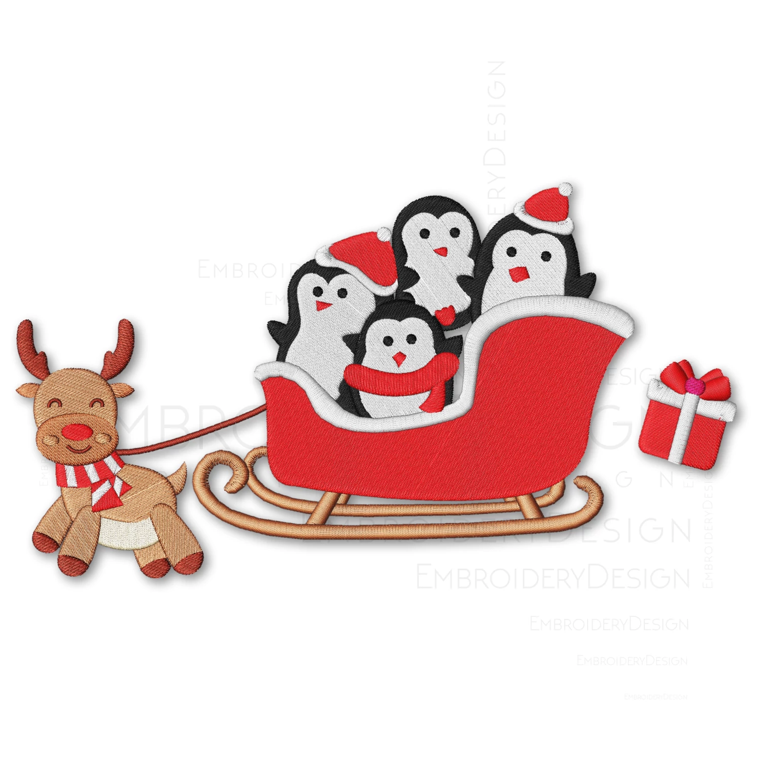 Christmas Penguins Deer