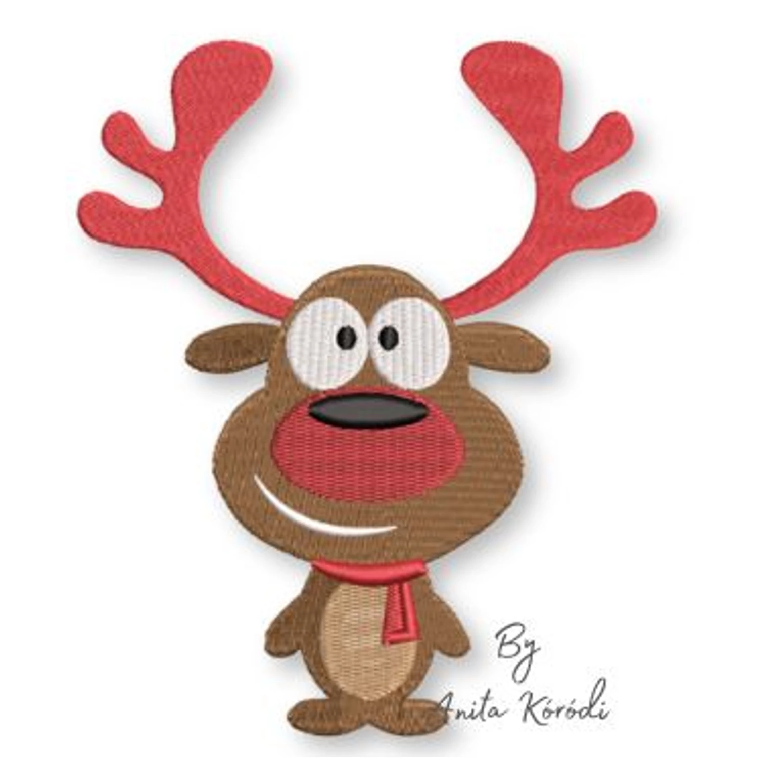 Christmas deer machine embroidery