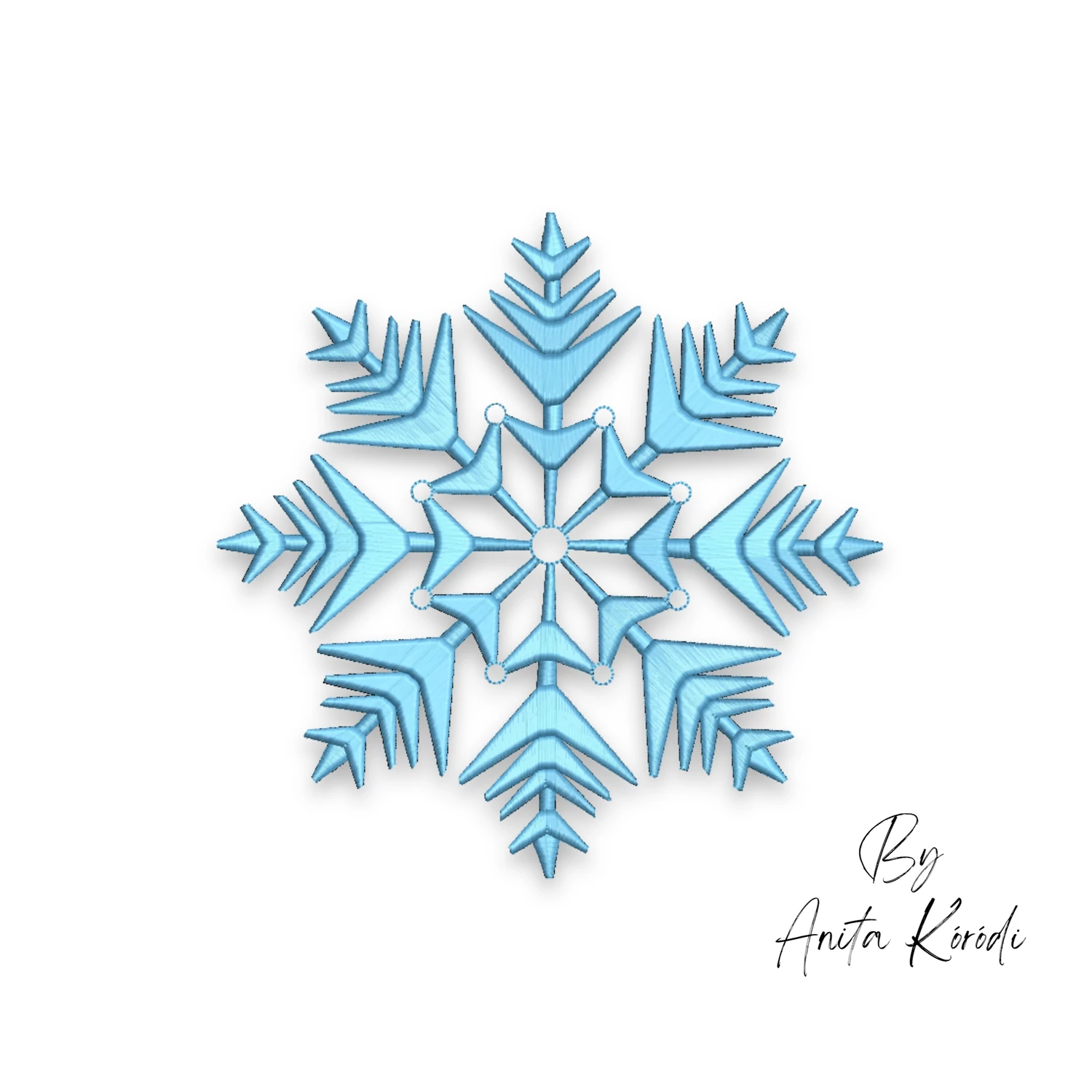 Snowflake winter embroidery