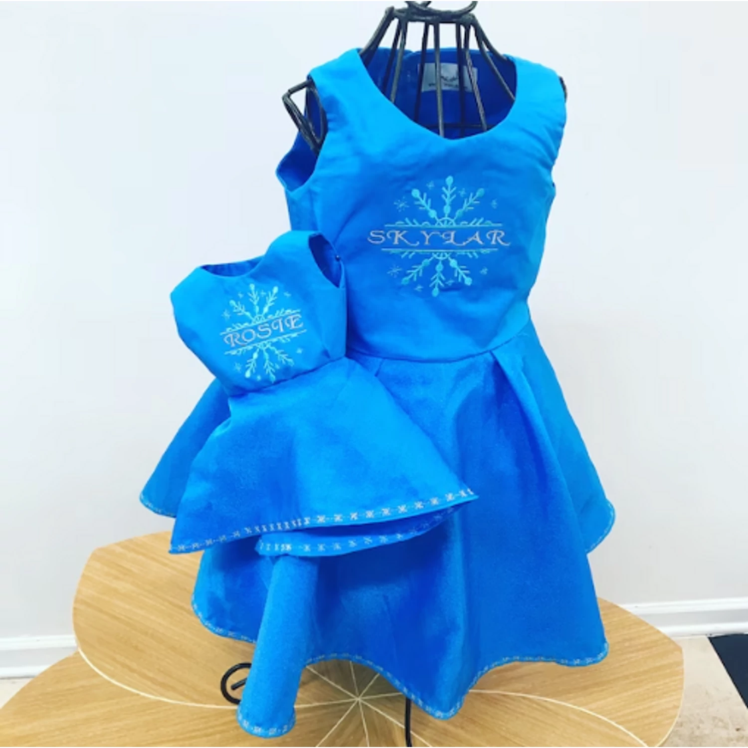 Snowflake monogram embroidery