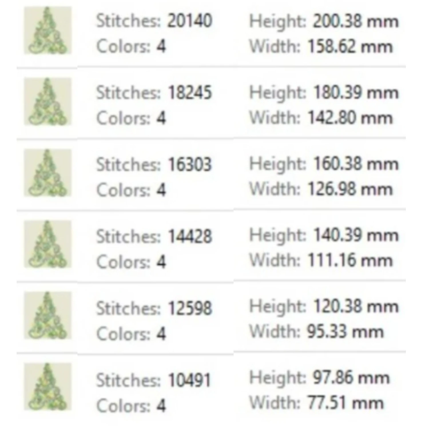 Decorative Christmas tree with stars embroidery design