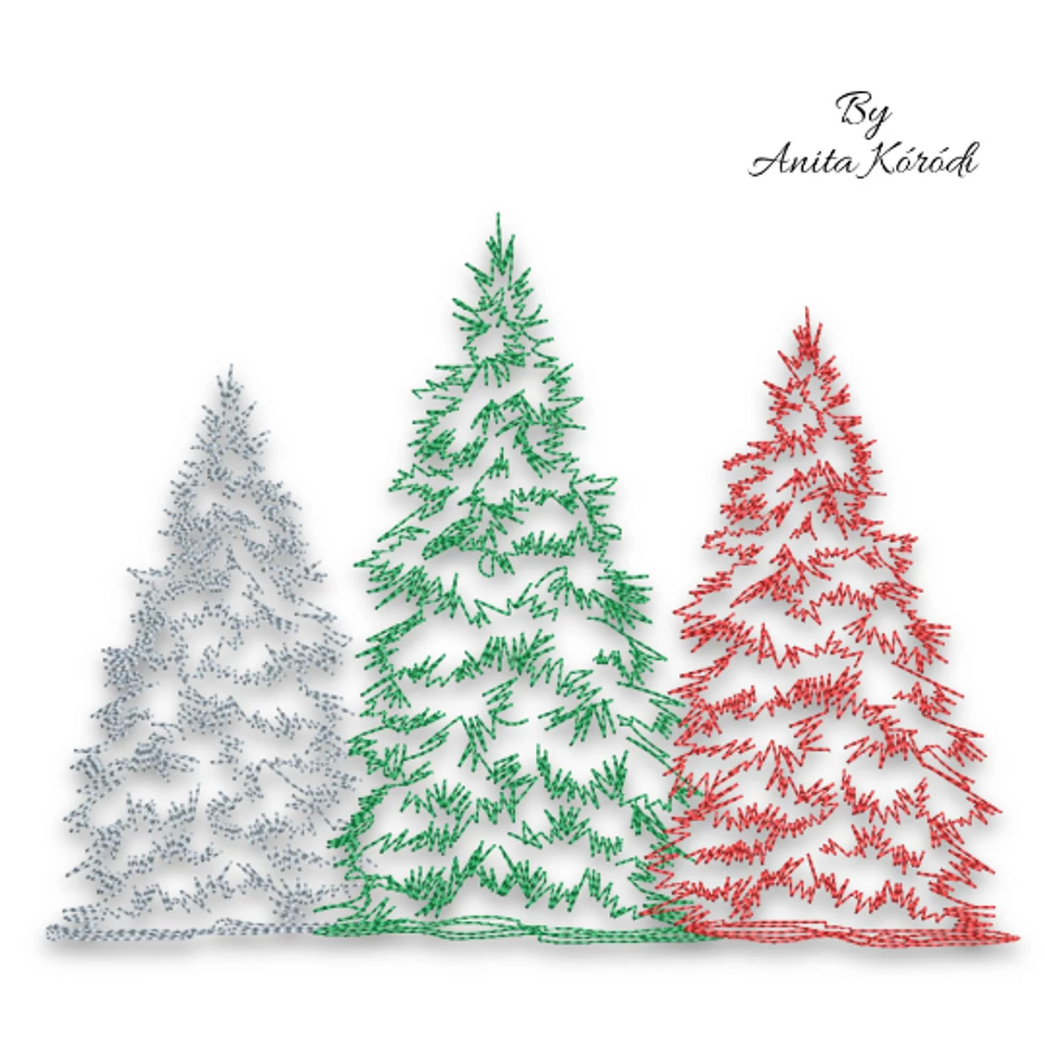 Christmas trees outline