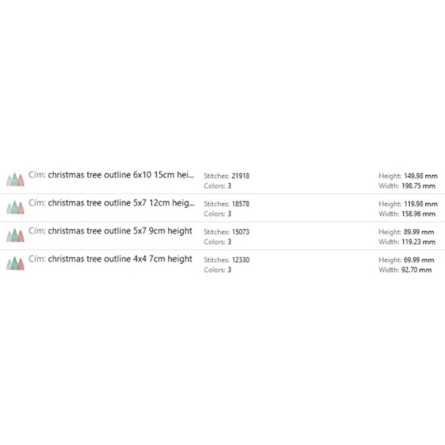 Christmas trees outline