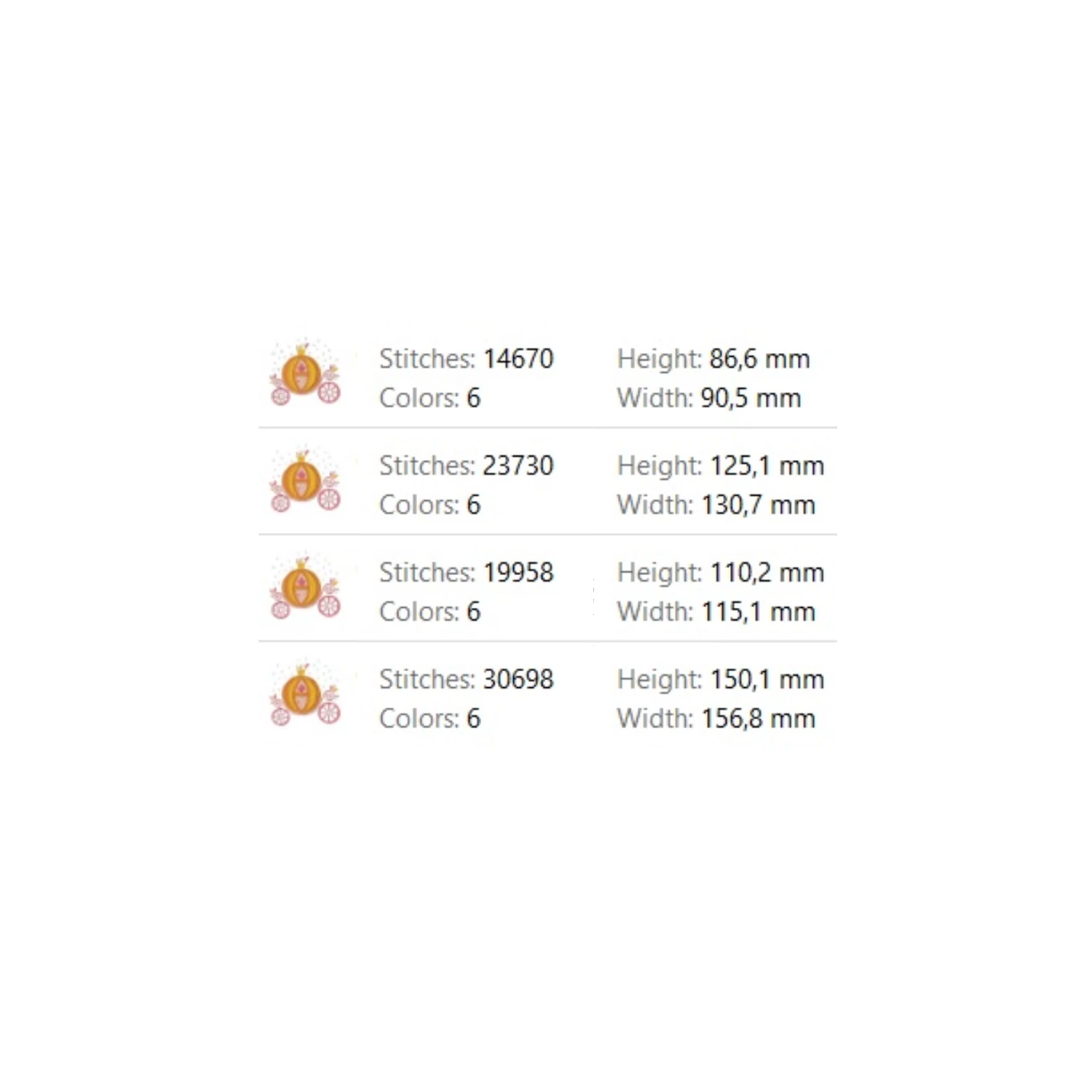 Pumpkin carriage embroidery design