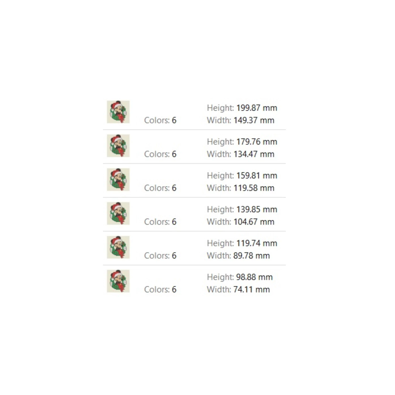 Christmas Mickey mouse wreath embroidery design