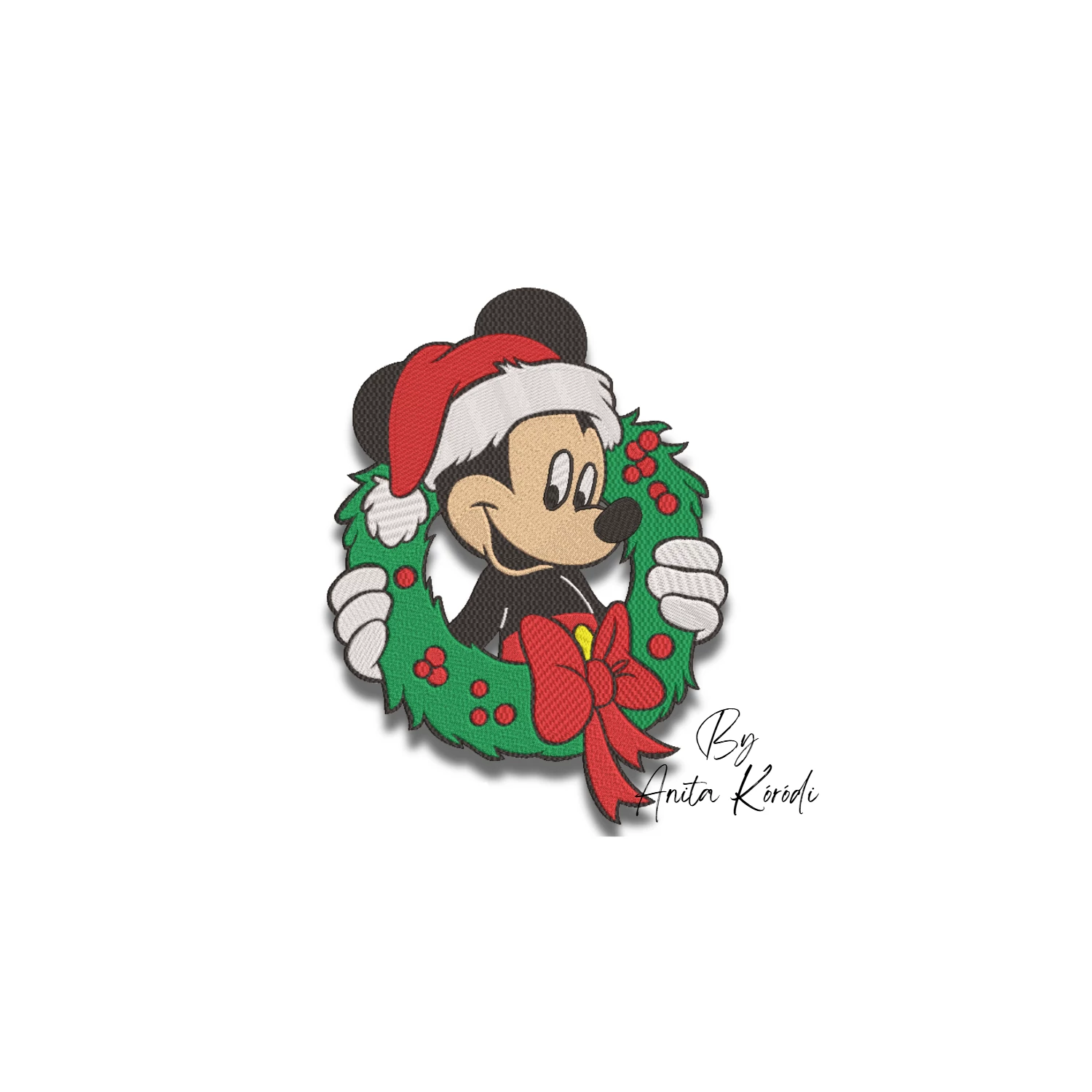 mickey mouse christmas embroidery