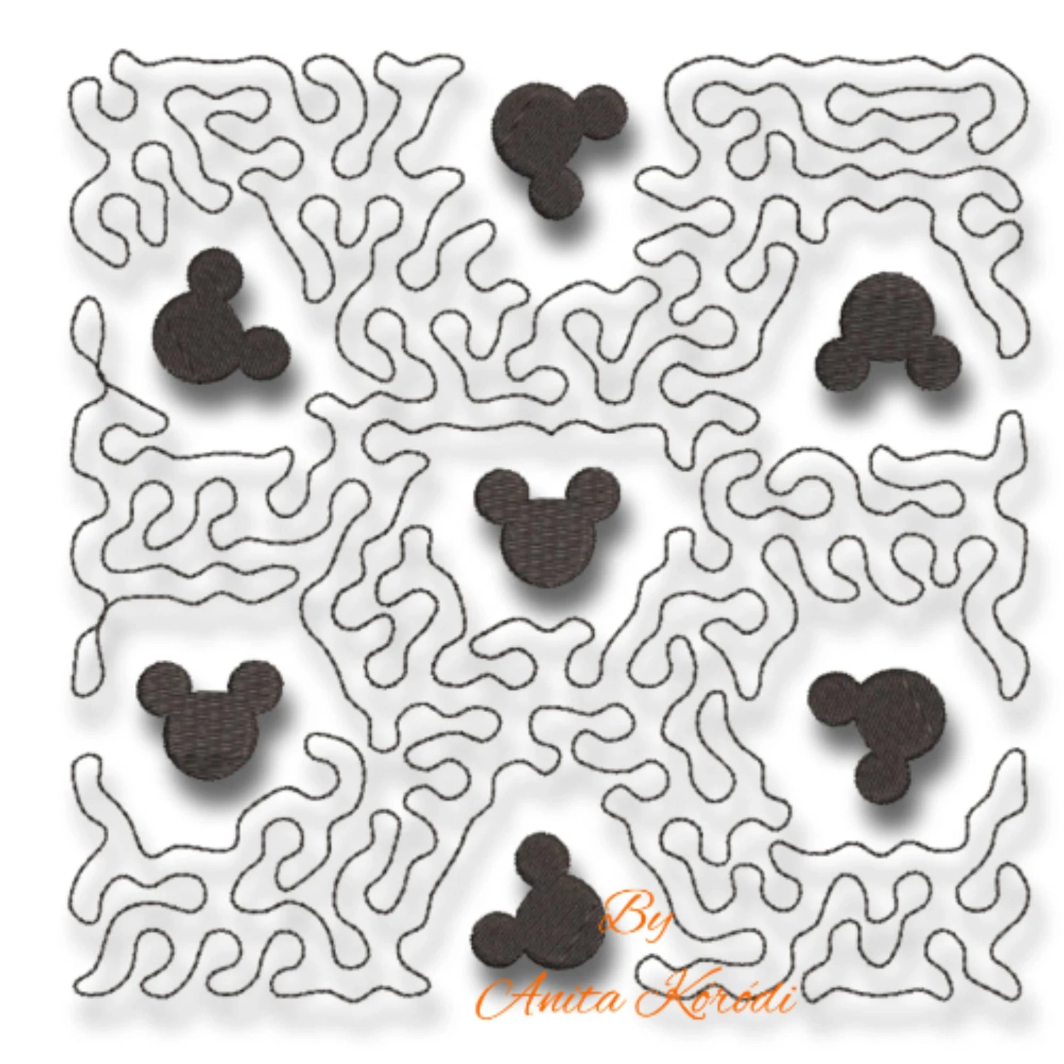 Mickey Cross Quilt Block