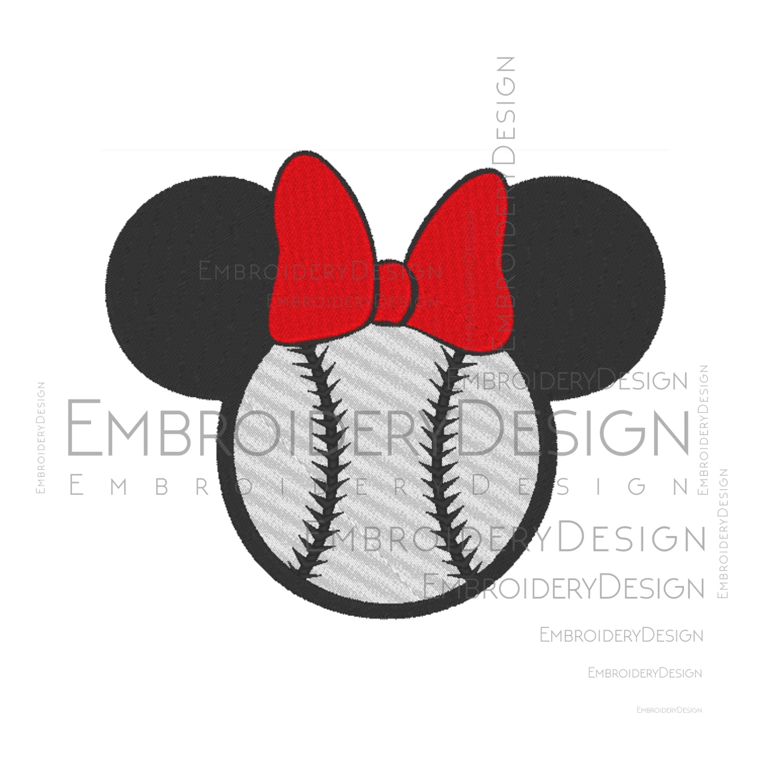 Baseball Minnie Mouse Head