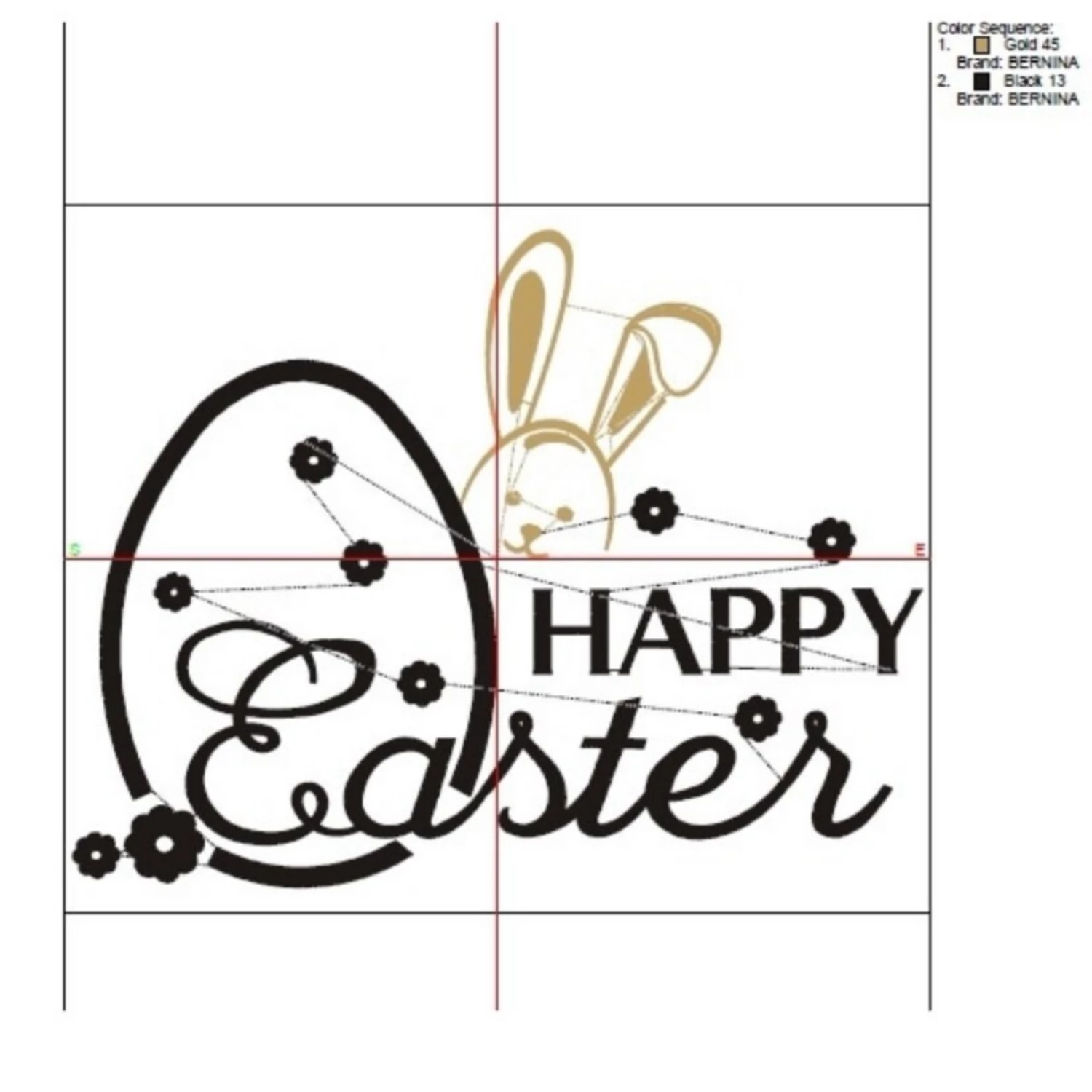Happy Easter embroidery machine design 03
