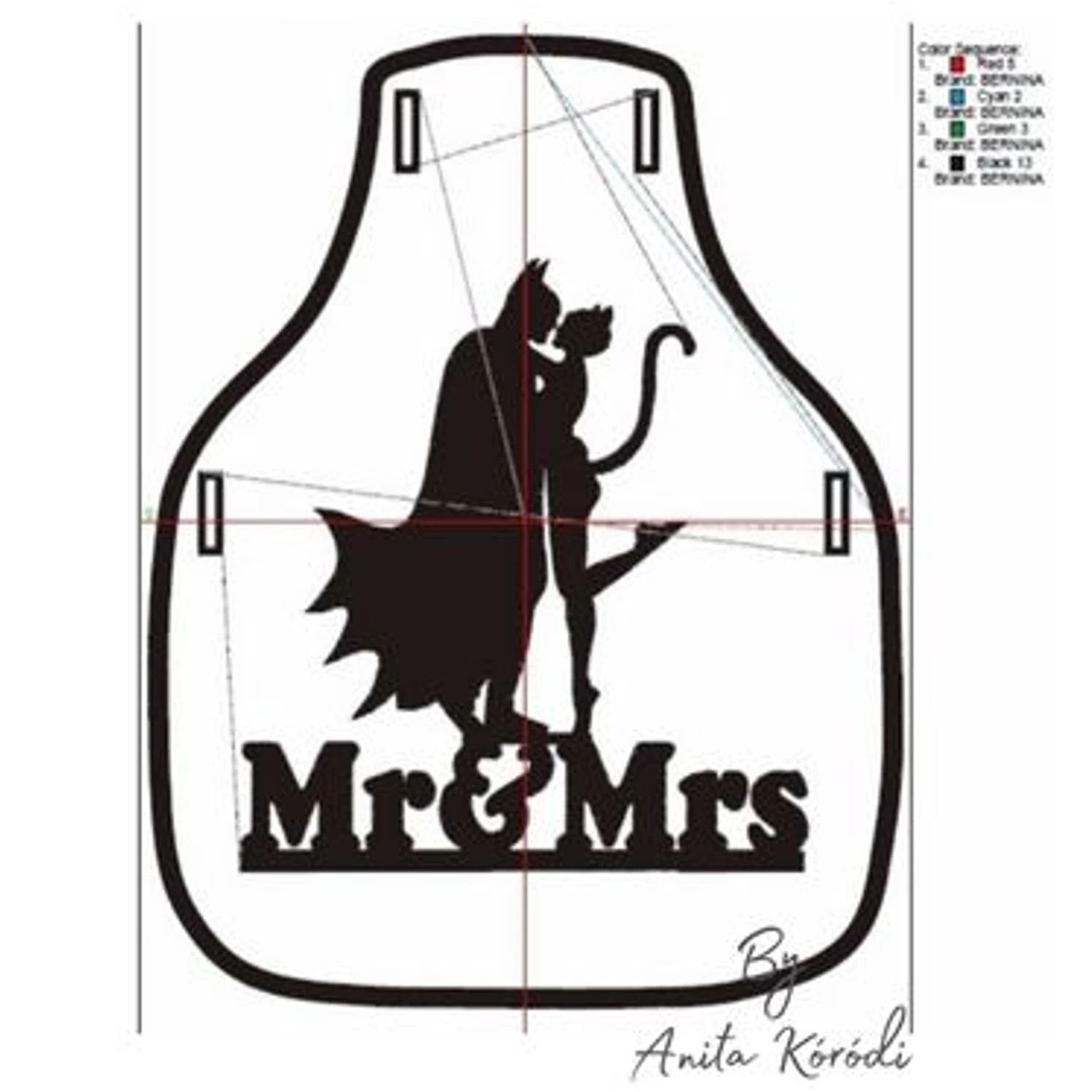 bottle apron embroidery