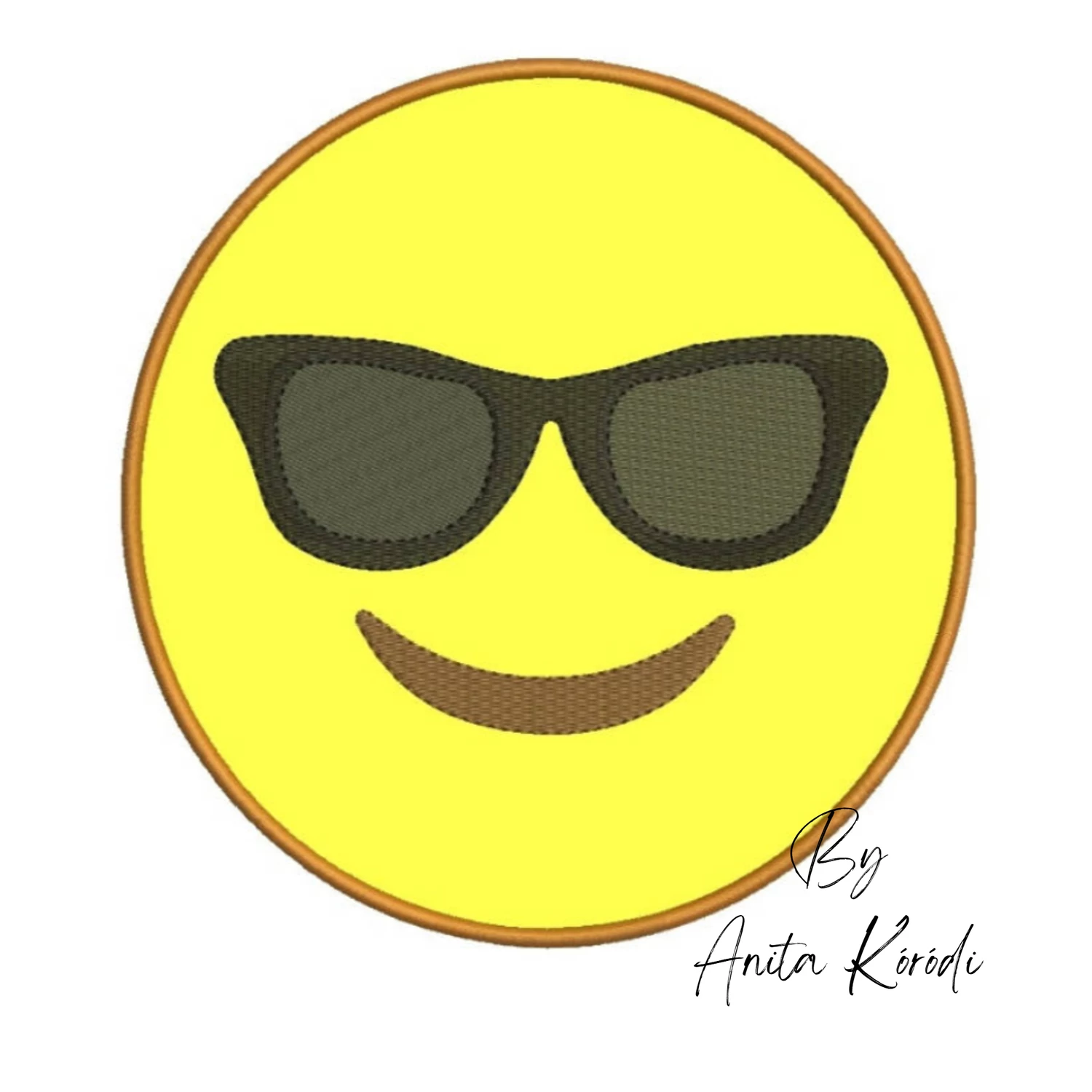 cool smiley applique embroidery design