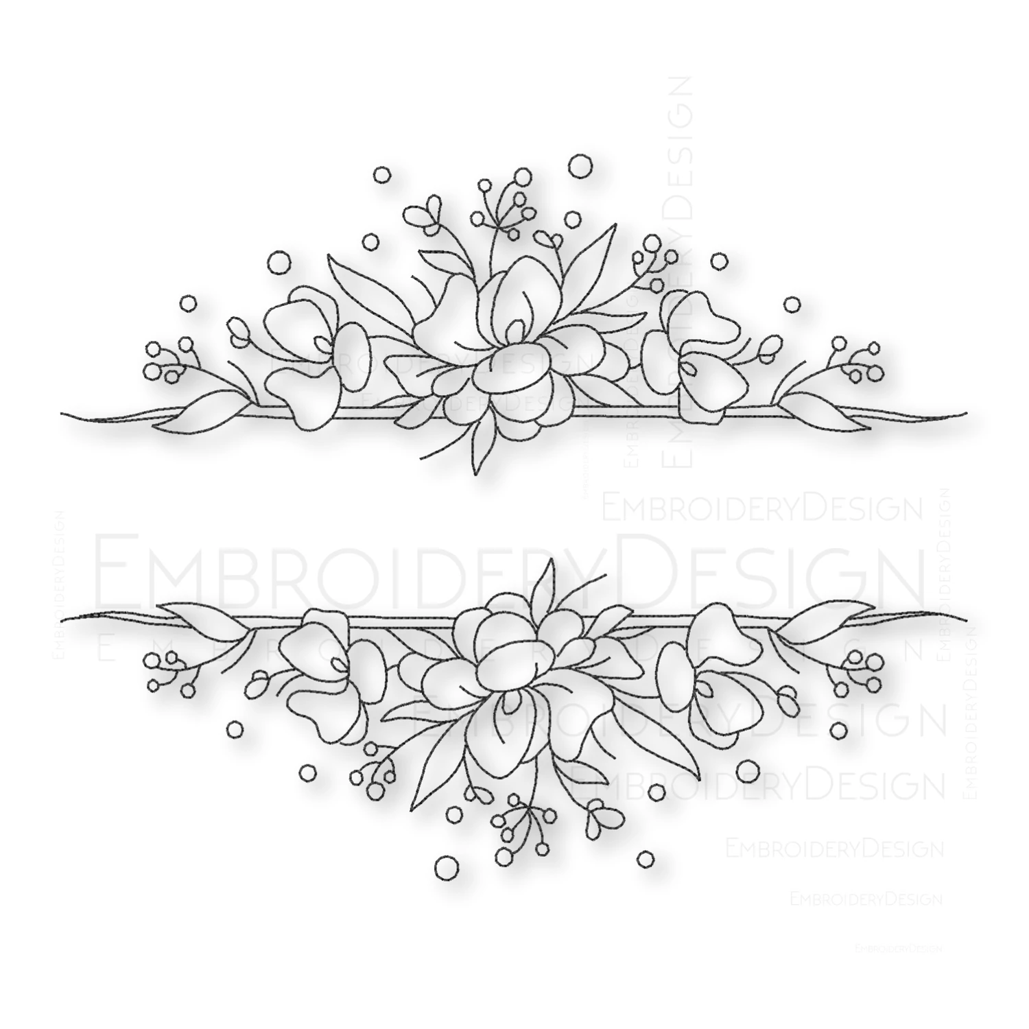 Flower monogram frame floral v2