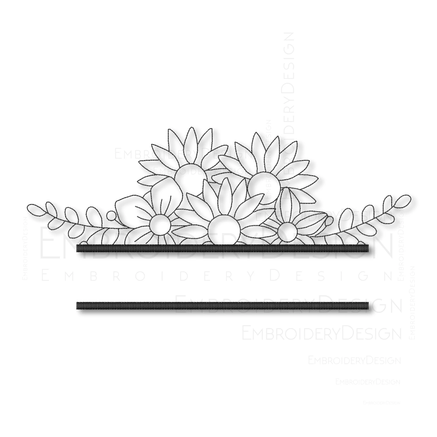 Flower monogram frame floral v4