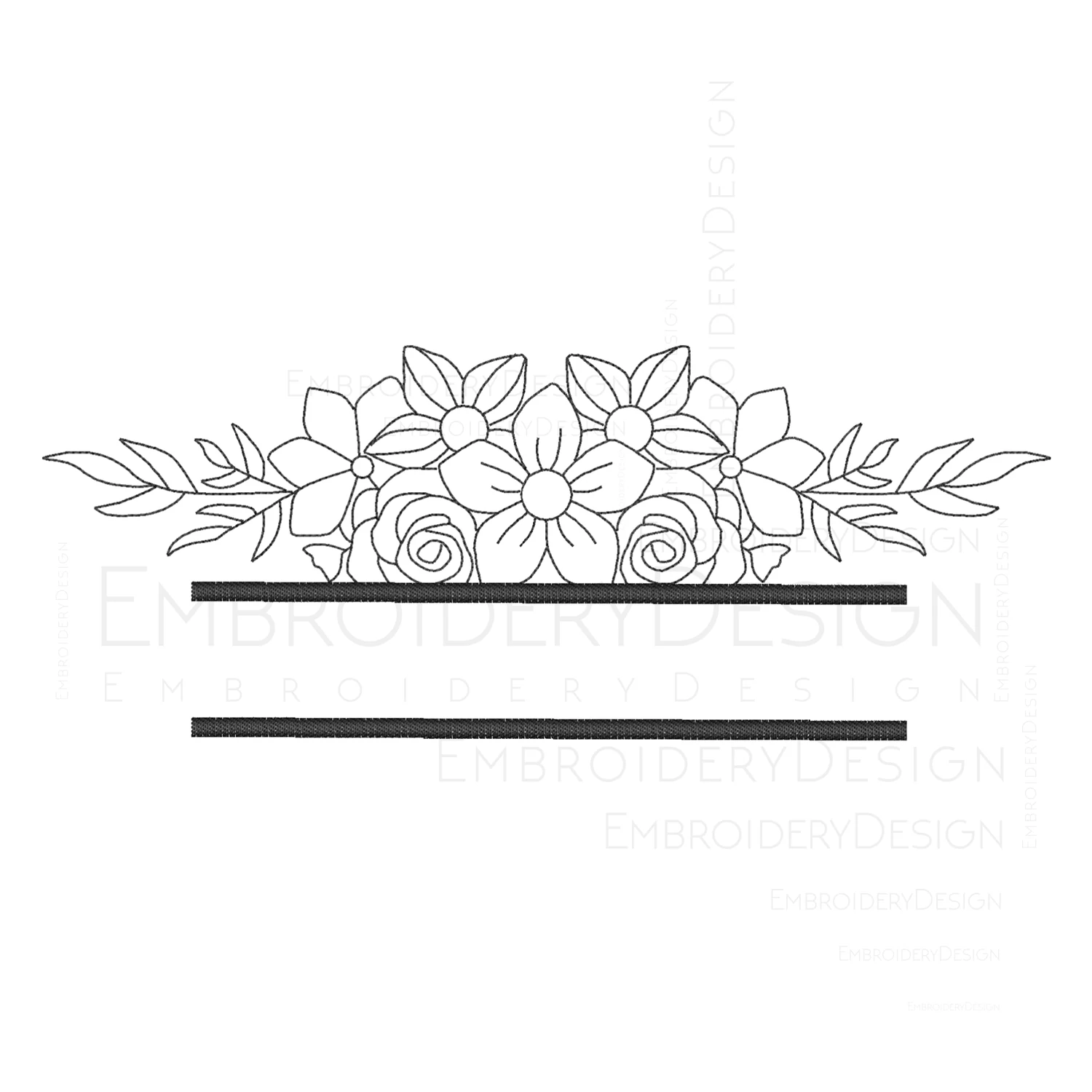 Flower monogram frame floral v8