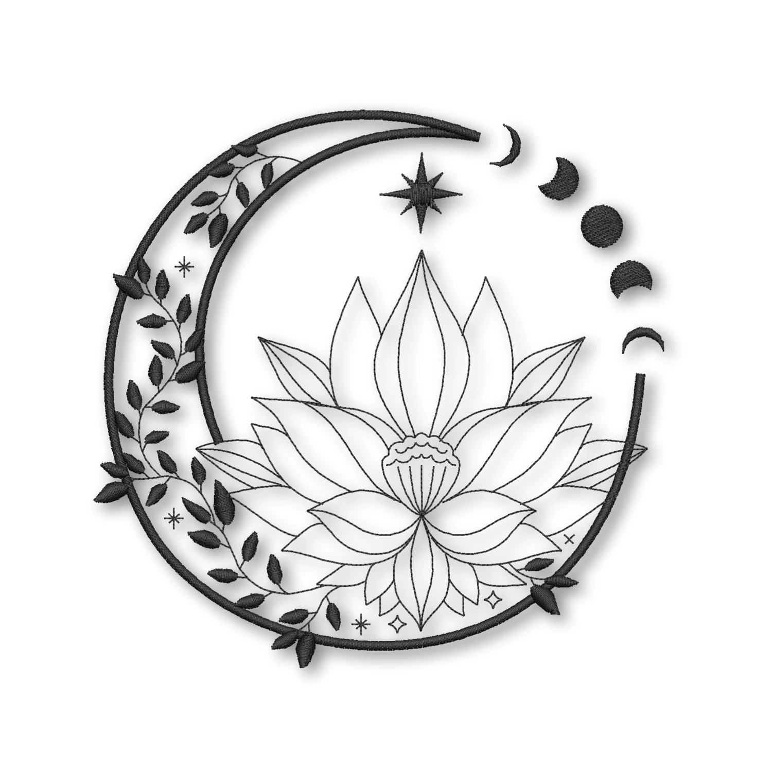 Moon Flower Crescent Celestial Lotus