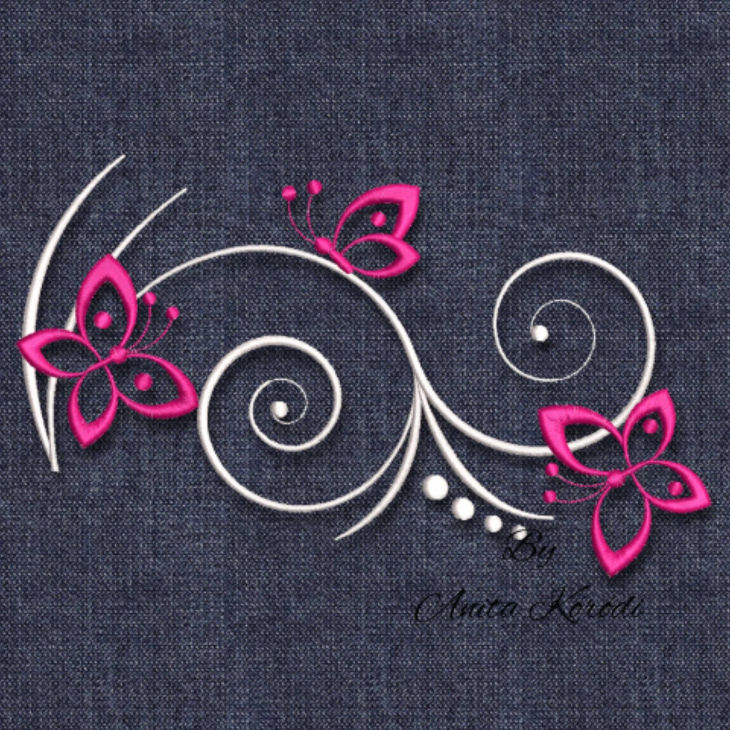 Ornament flower with butterflies 