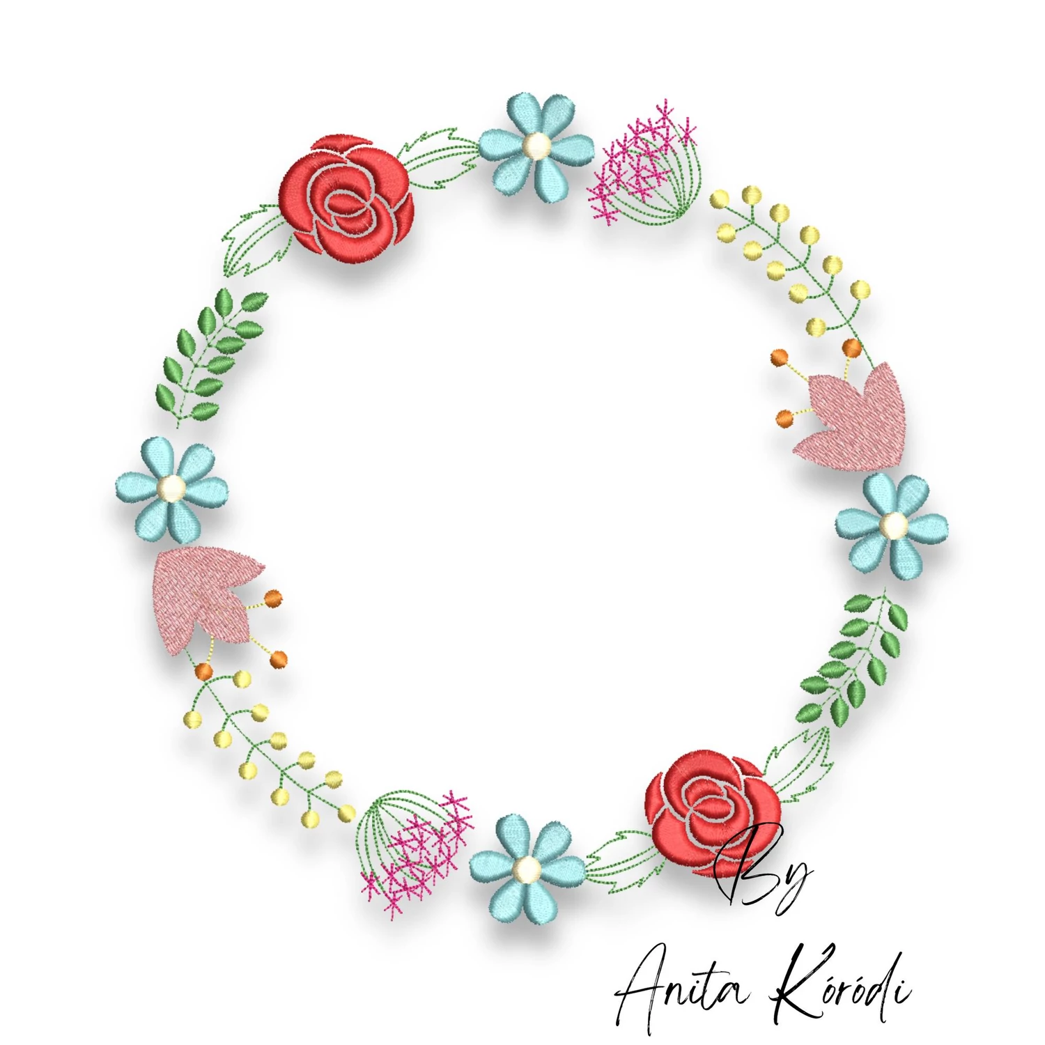 floral wreath embroidery