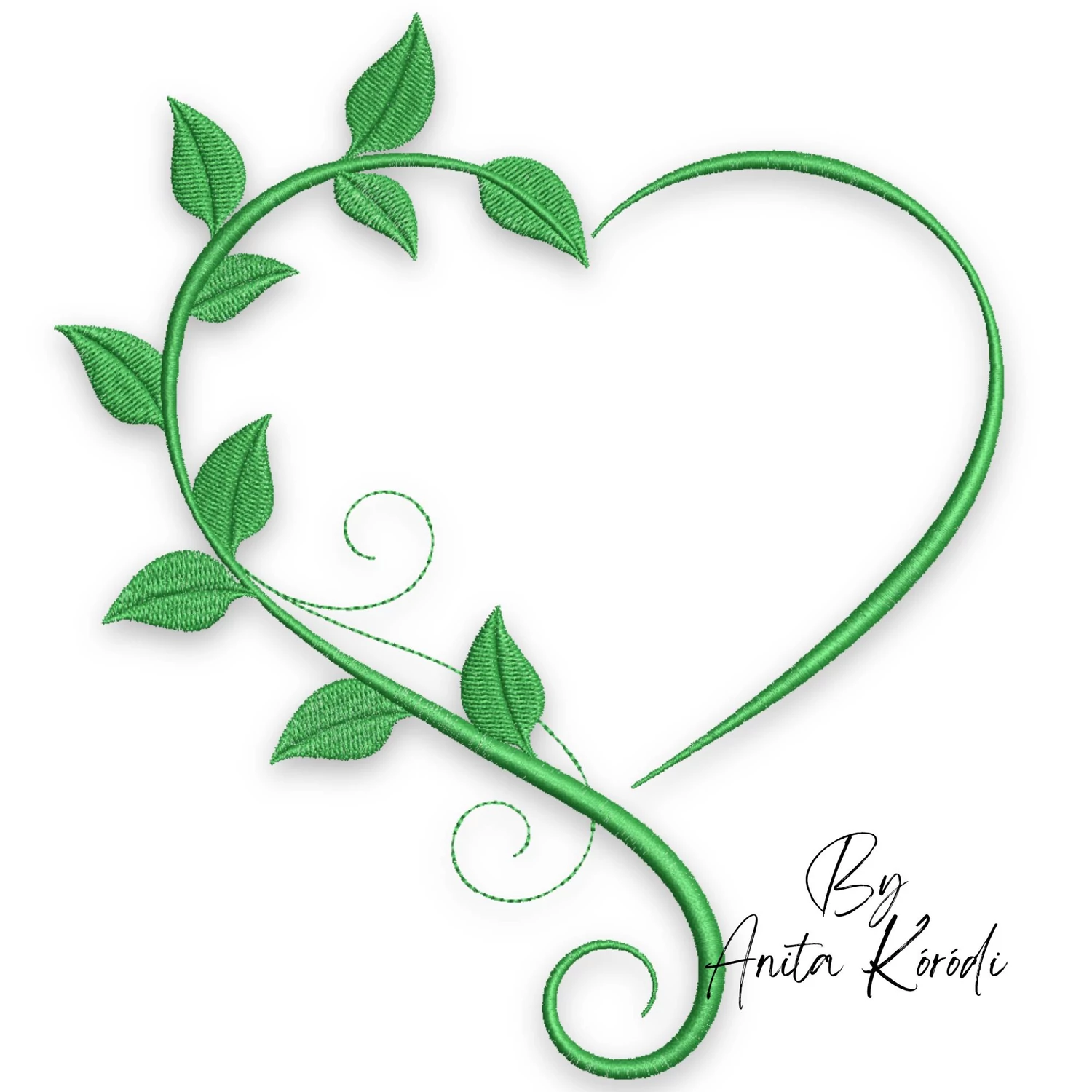 leaf heart frame embroidery design monogram heart embroidery pattern