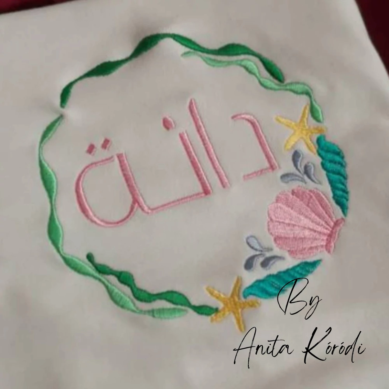 machine embroidery seashell