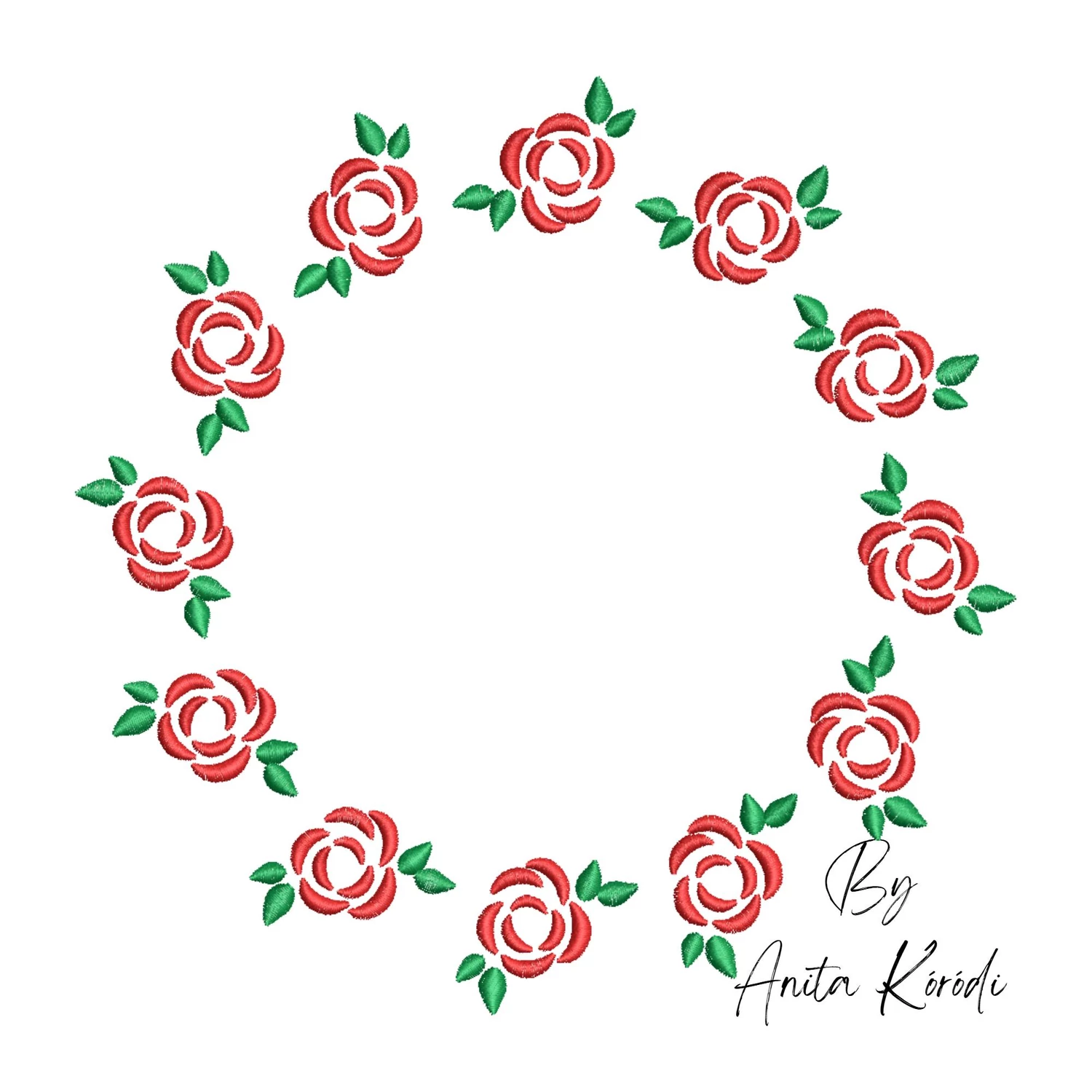 circle monogram embroidery design