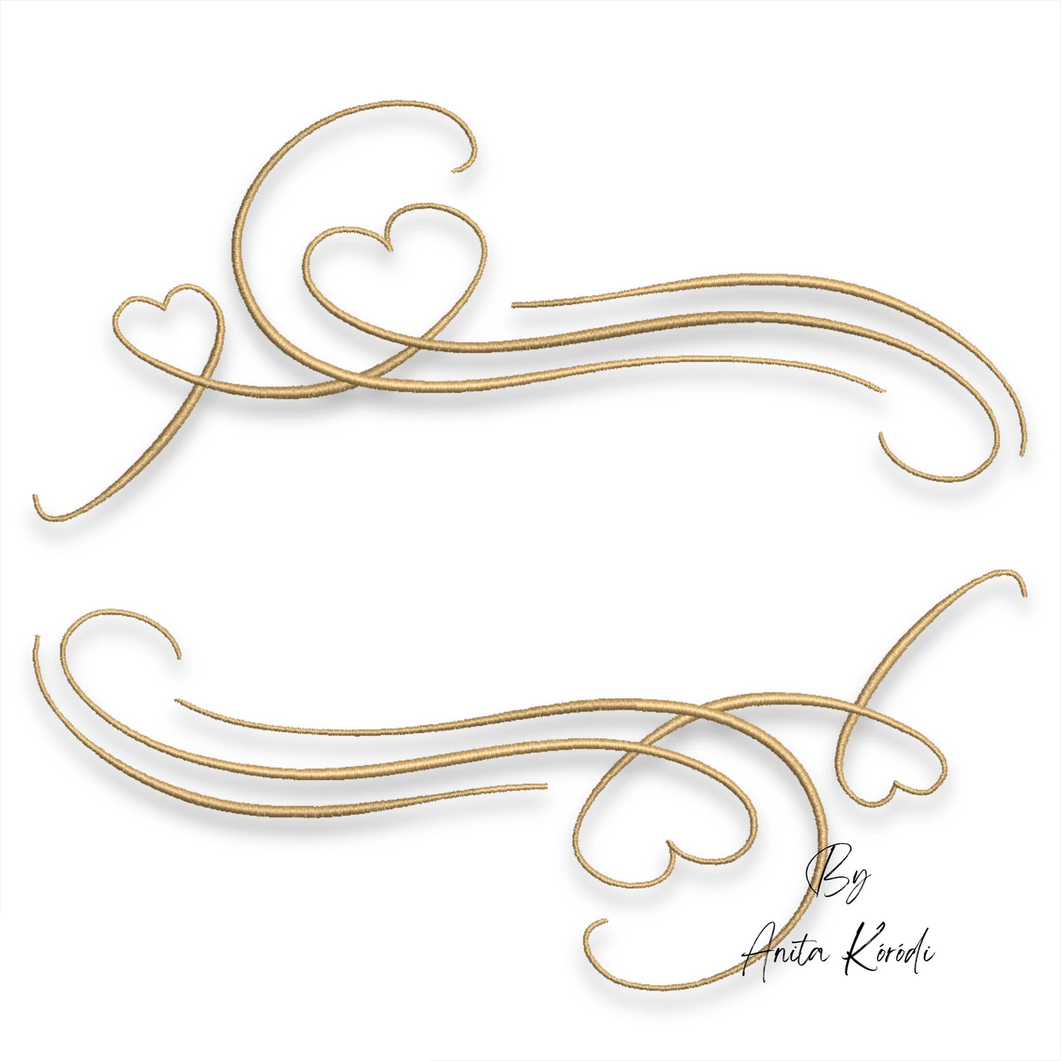 heart swirl frame embroidery design