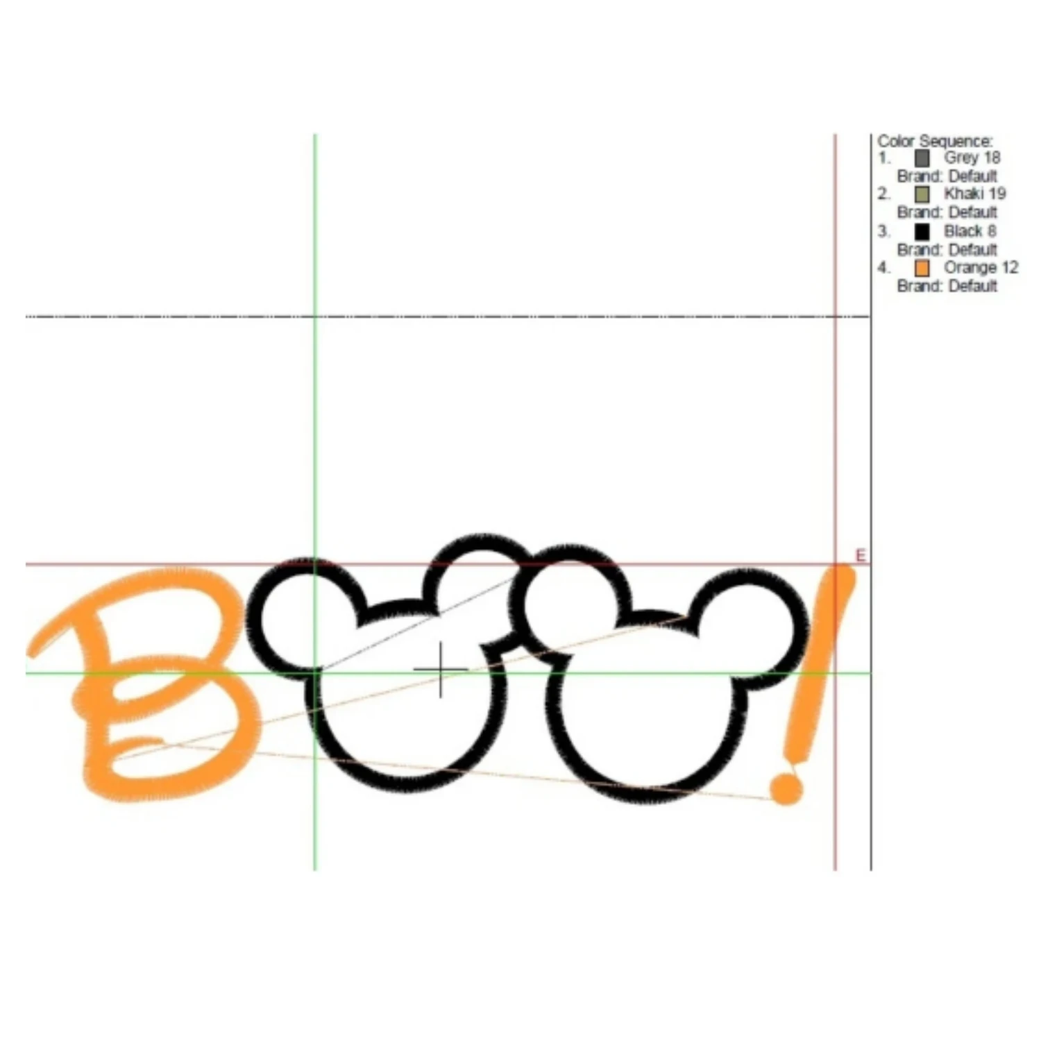 Halloween Boo machine embroidery design with Mickey applique shapes
