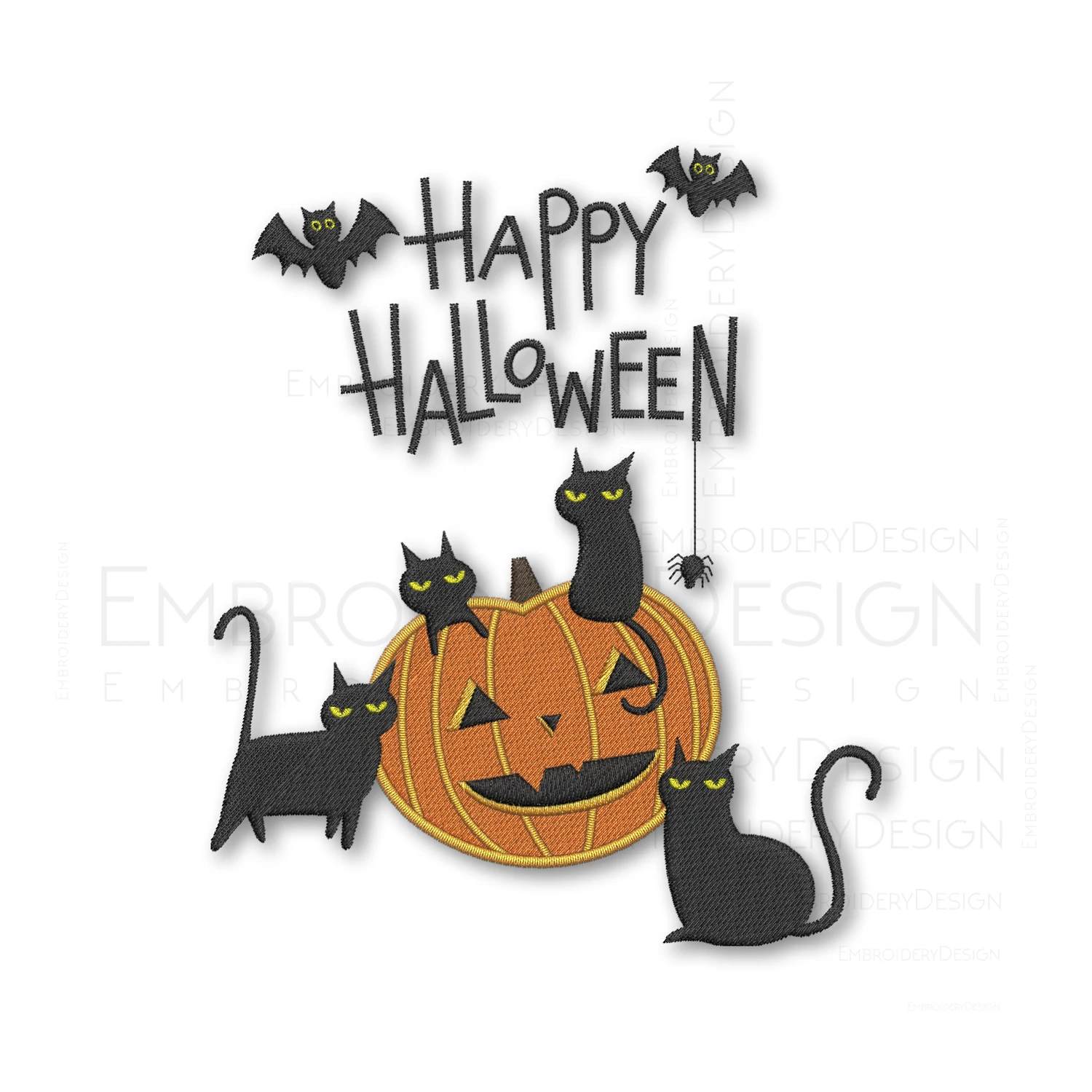 Happy Halloween Pumpkin Black Cat