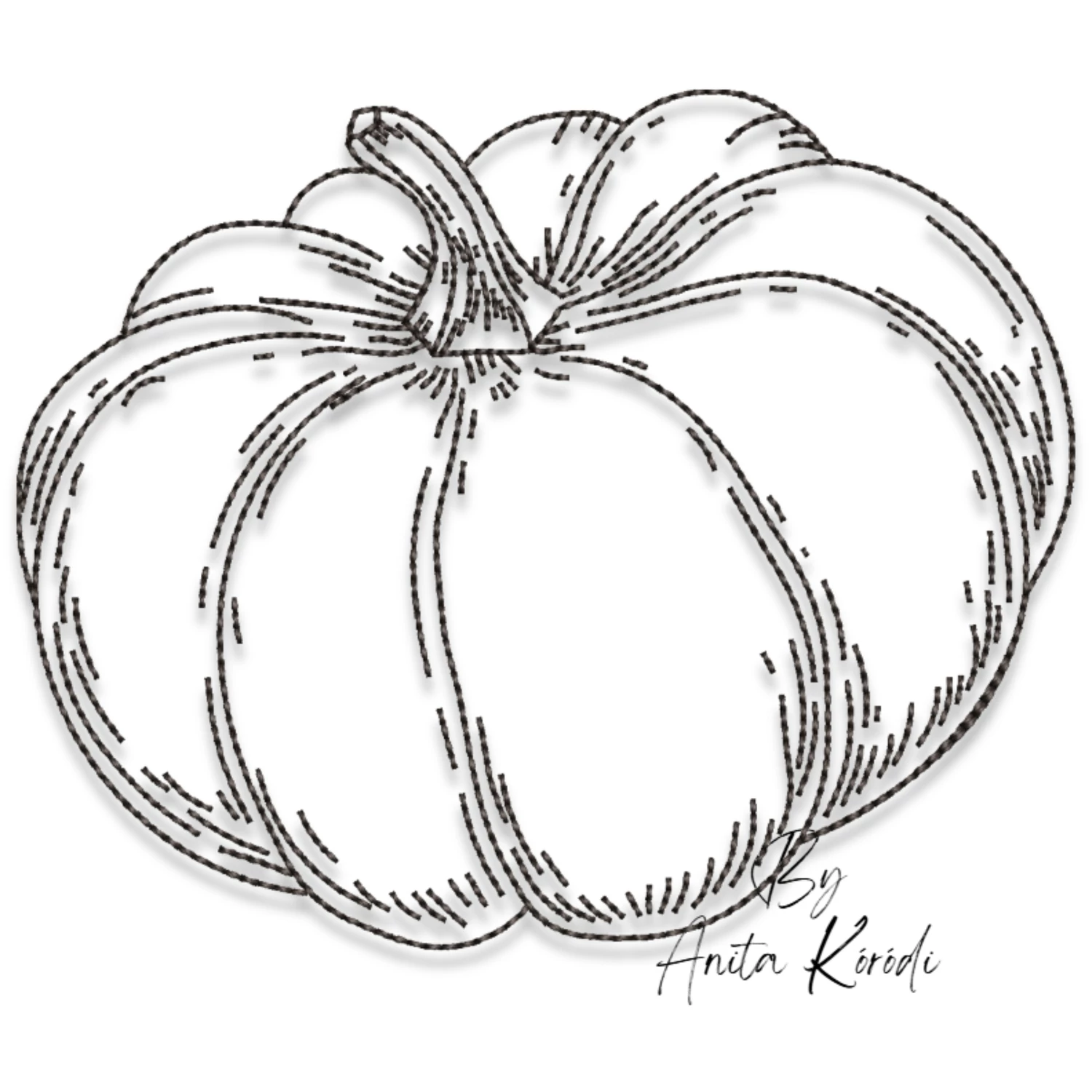 Pumpkin outline machine embroidery design
