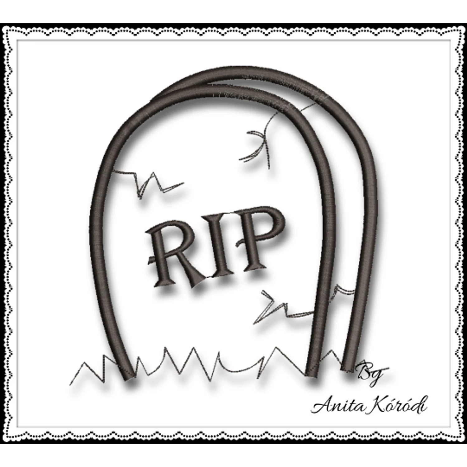 Rip embroidery machine design