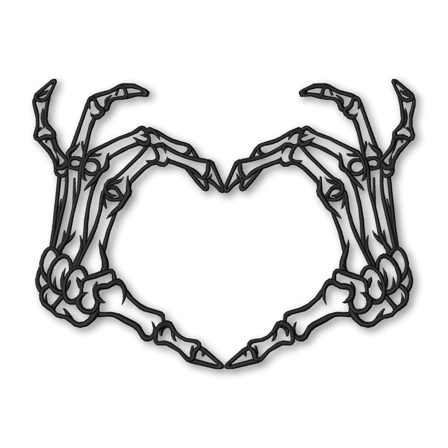 Skeleton hands heart