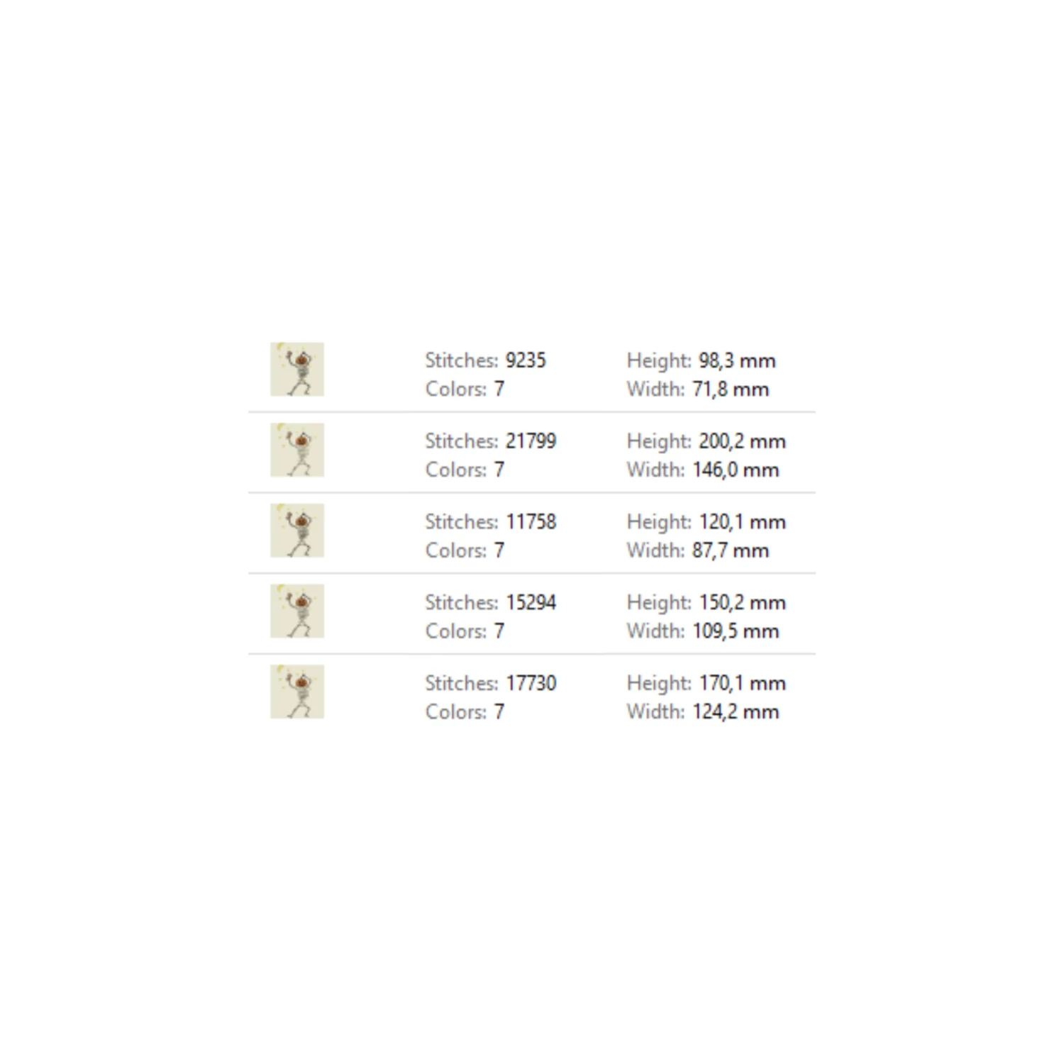 Halloween skeleton embroidery design