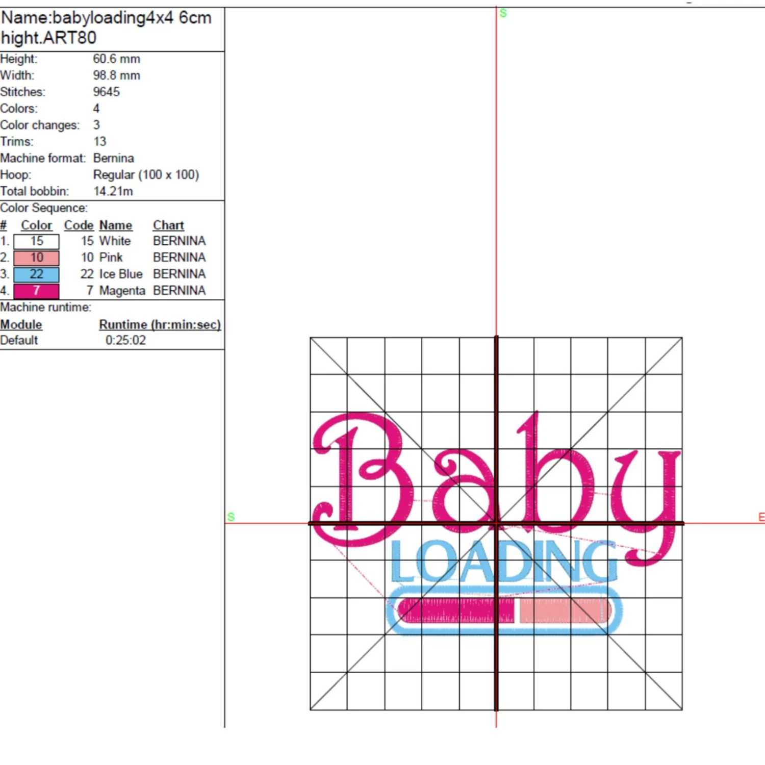 baby loading embroidery