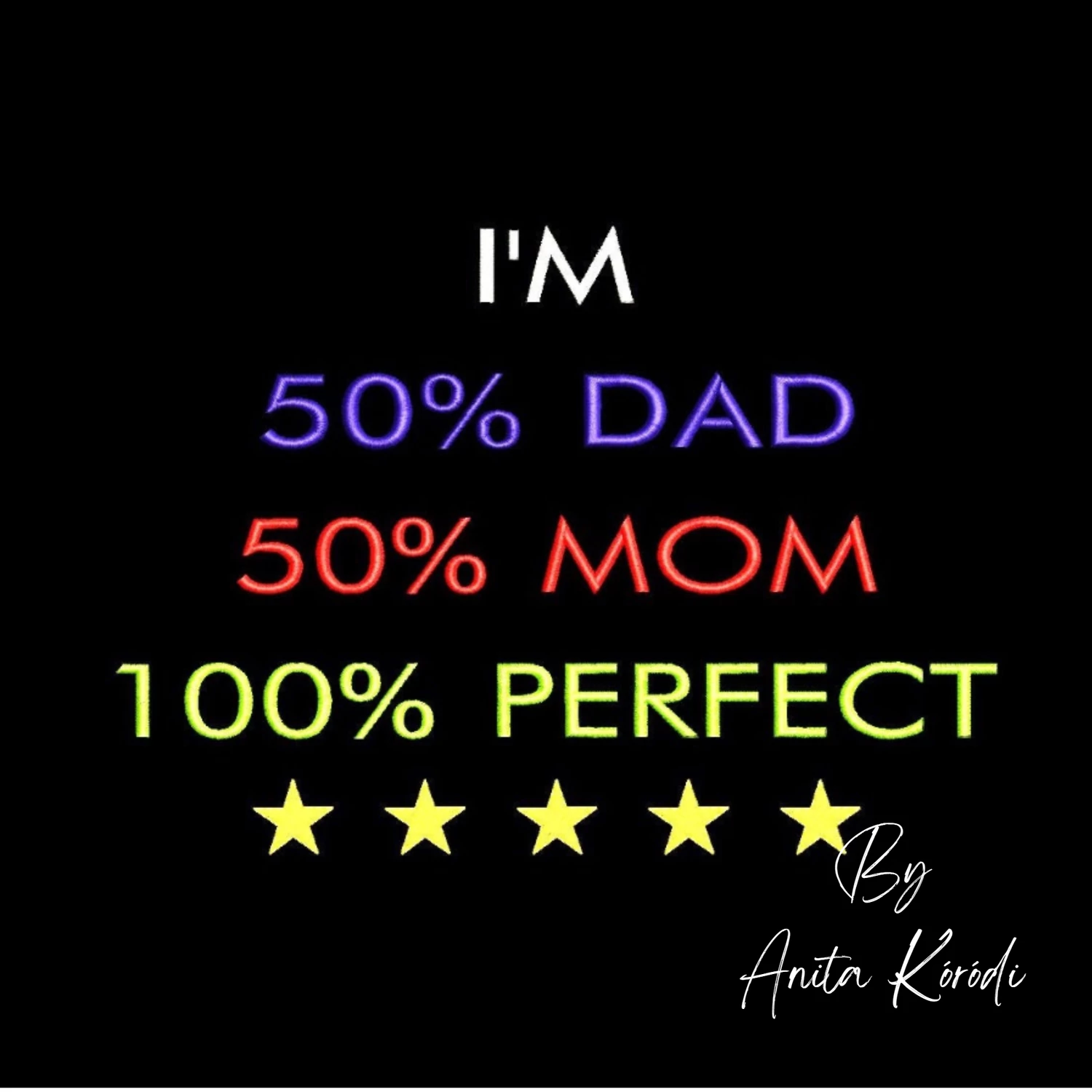 funny dad mom embroidery design