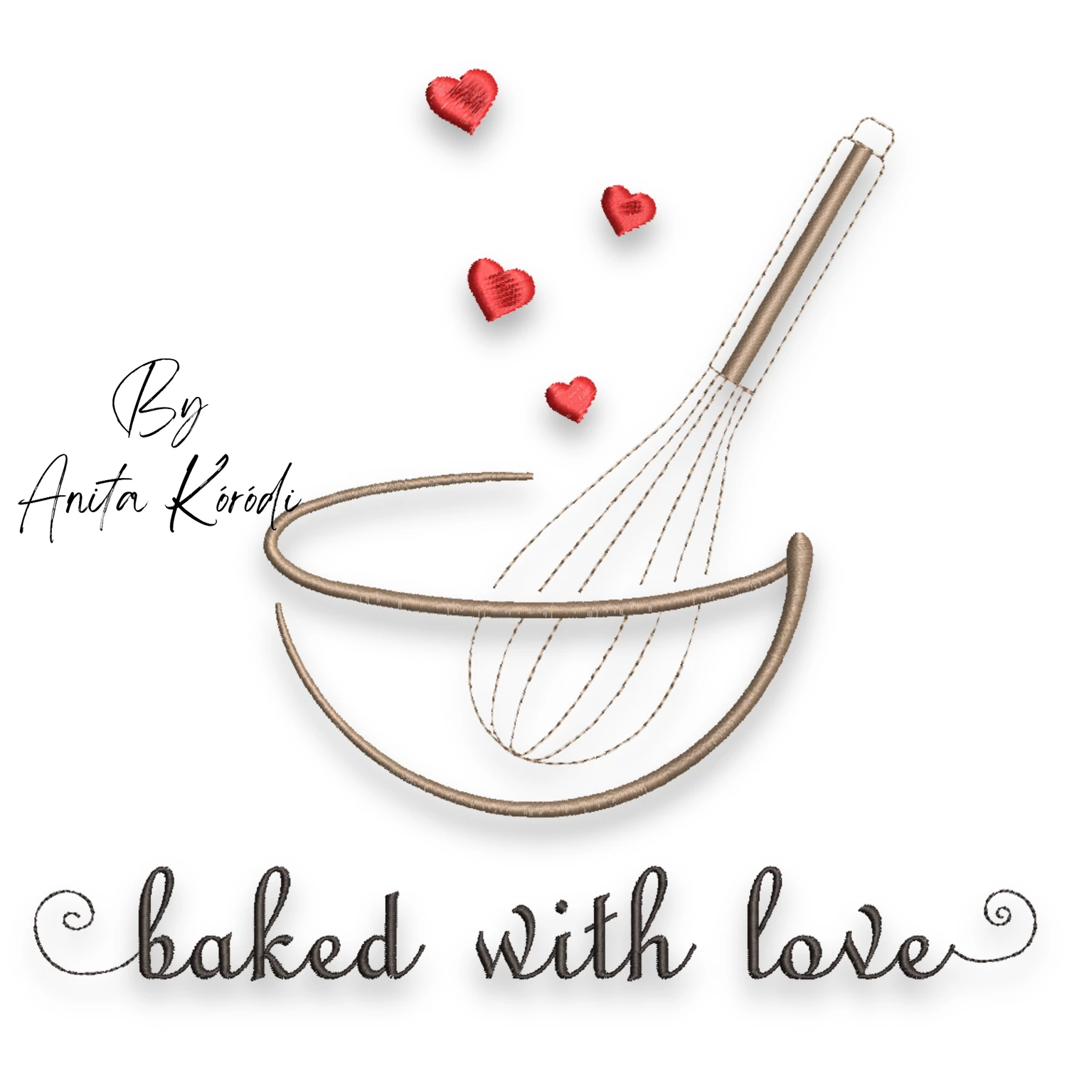 Baked With Love kitchen machine embroidery design