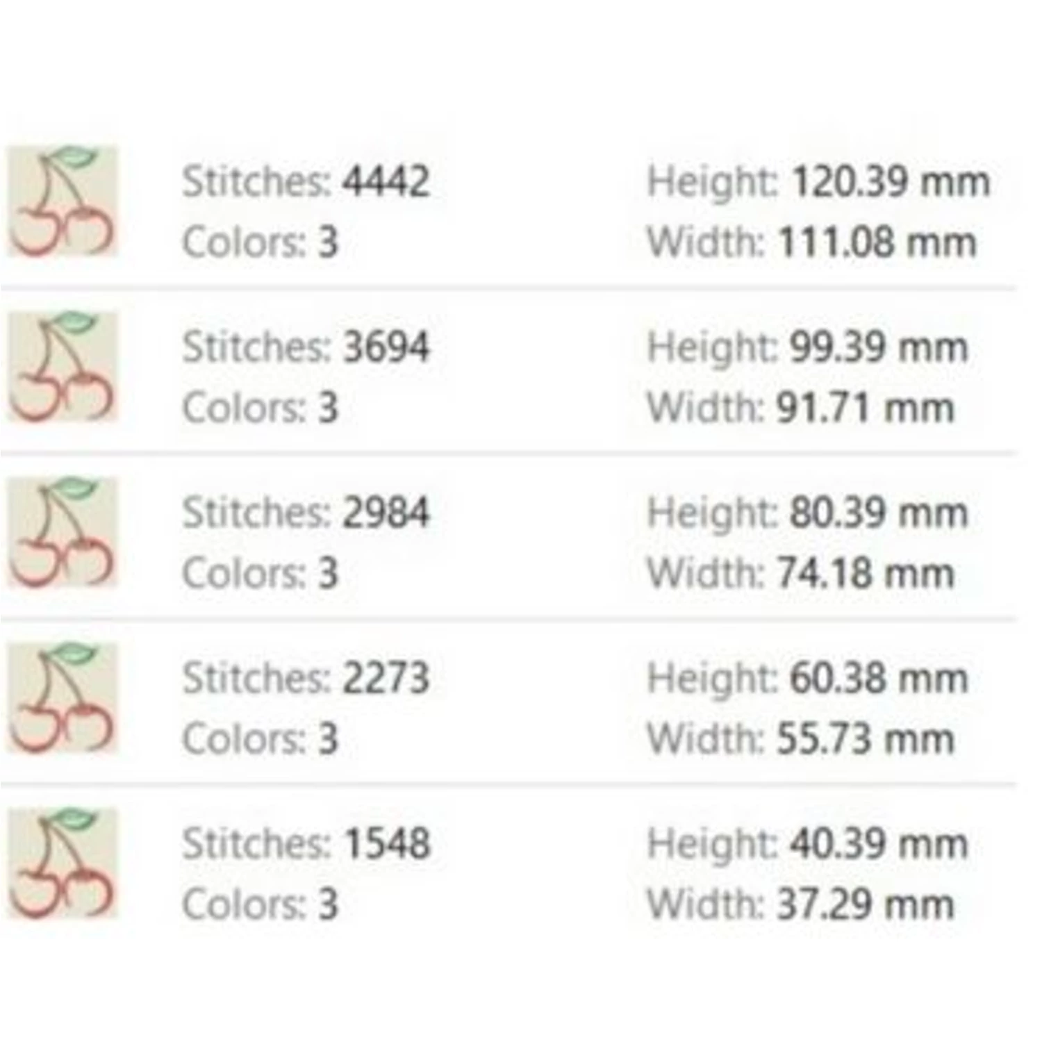 Cherry embroidery machine design