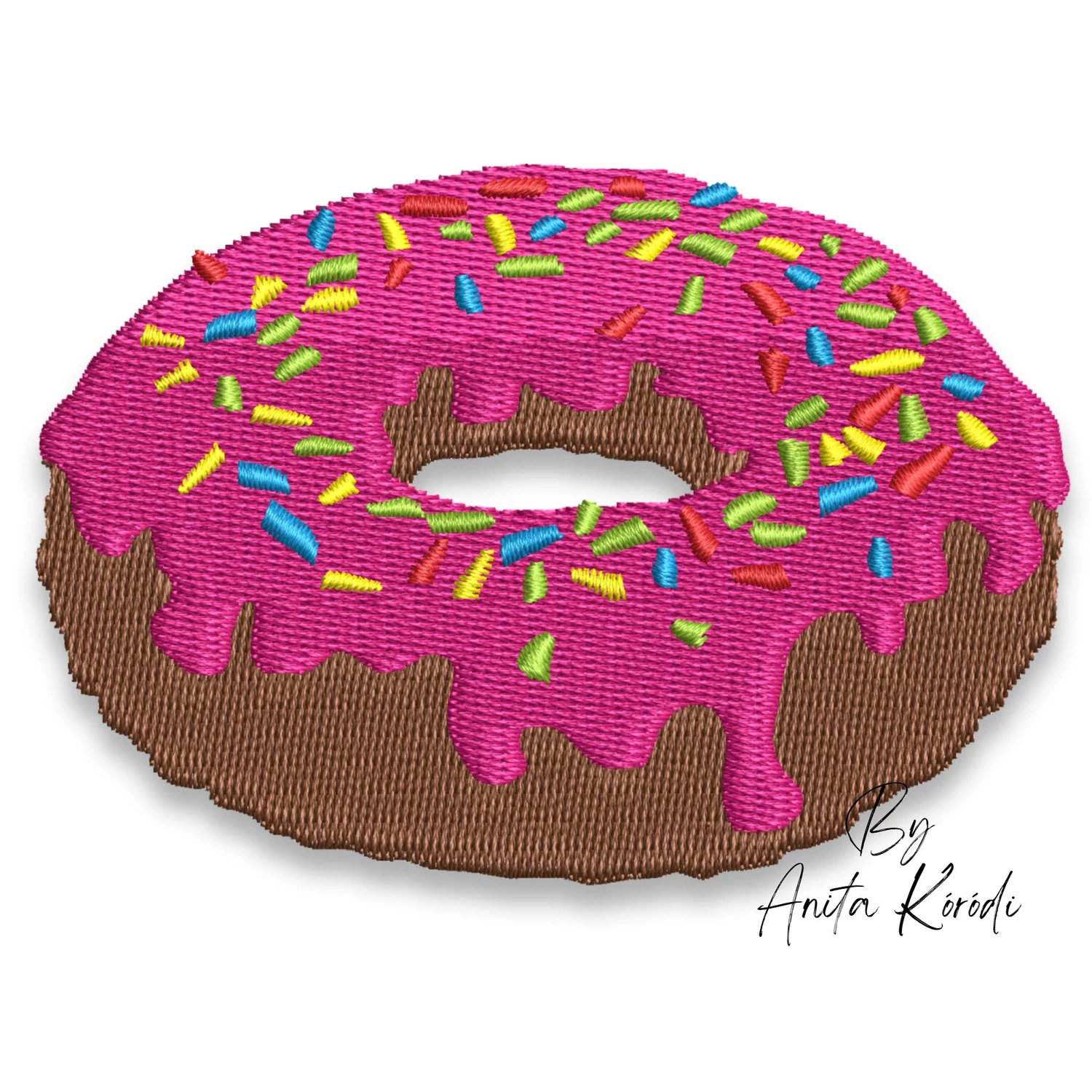 donut embroidery design sweet donut with sprinkles machine embroidery pattern