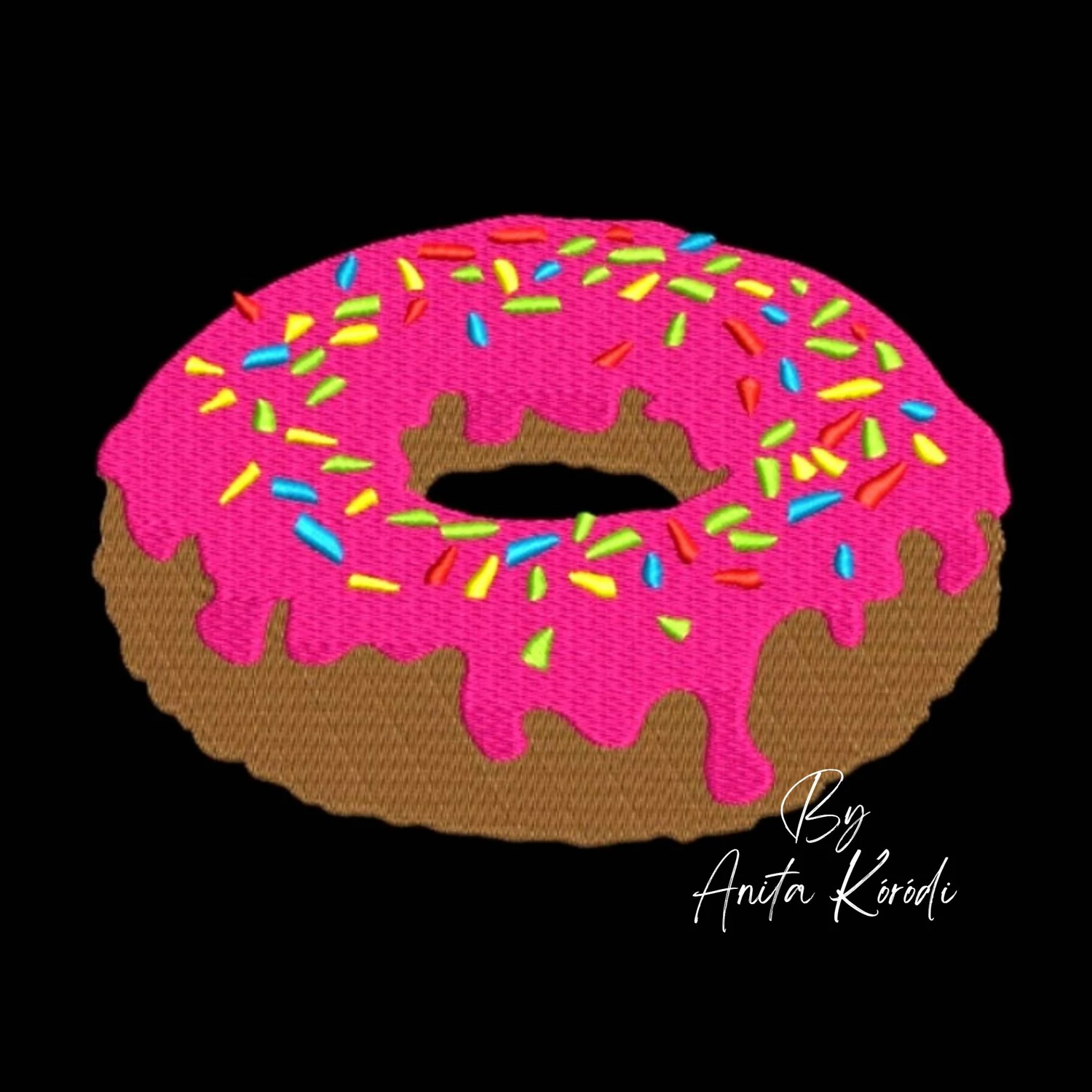 donut with sprinkles embroidery