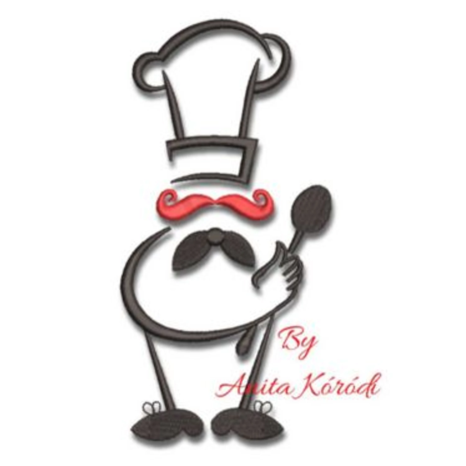 funny chef embroidery